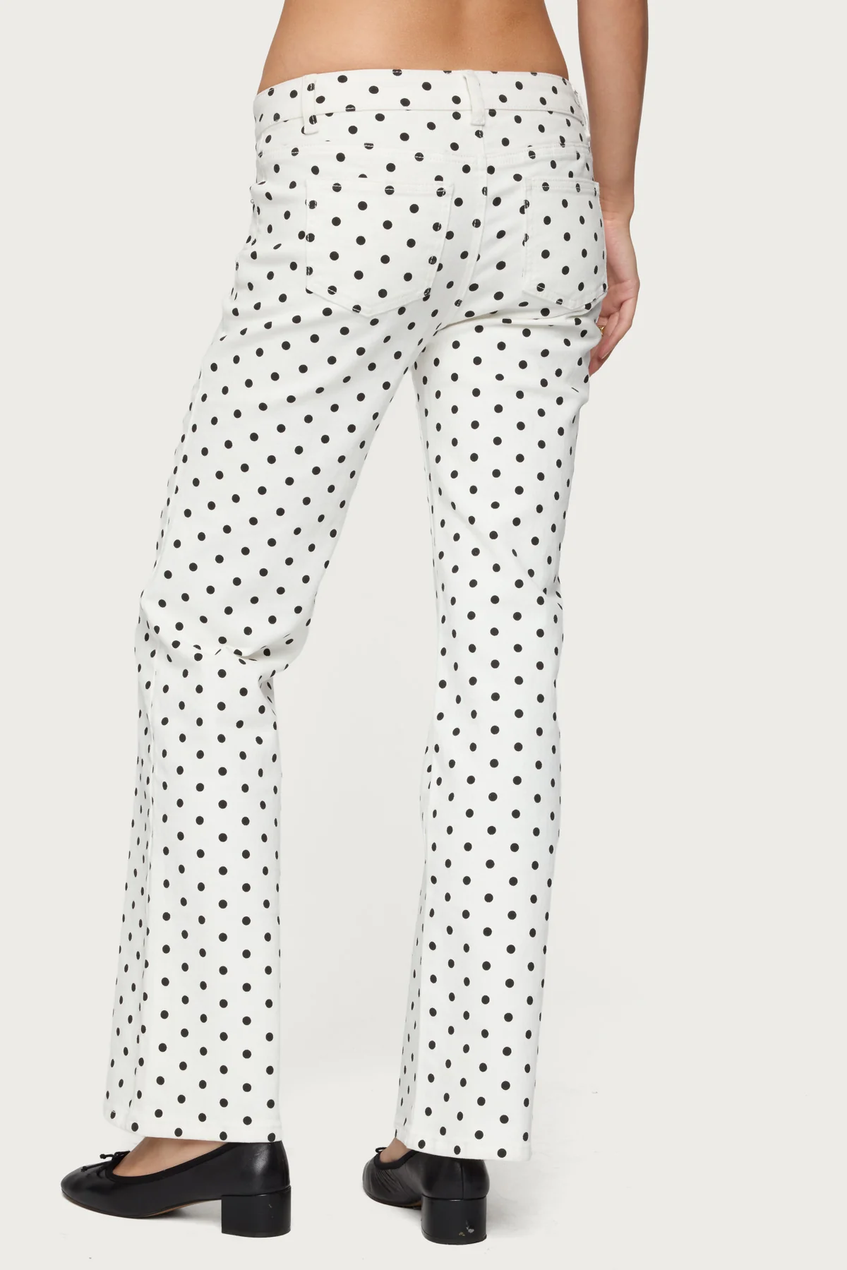Romily Polka Dot Low Rise Straight Leg Jeans - Image 6