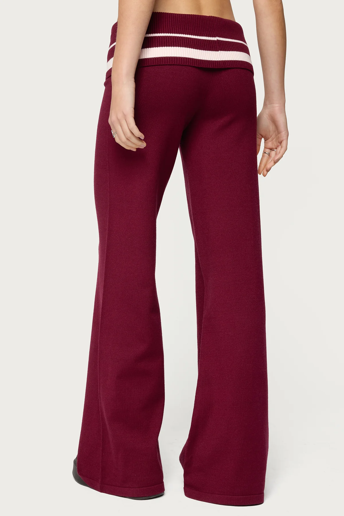 Kaliya Stripey Foldover Knit Pants - Image 4