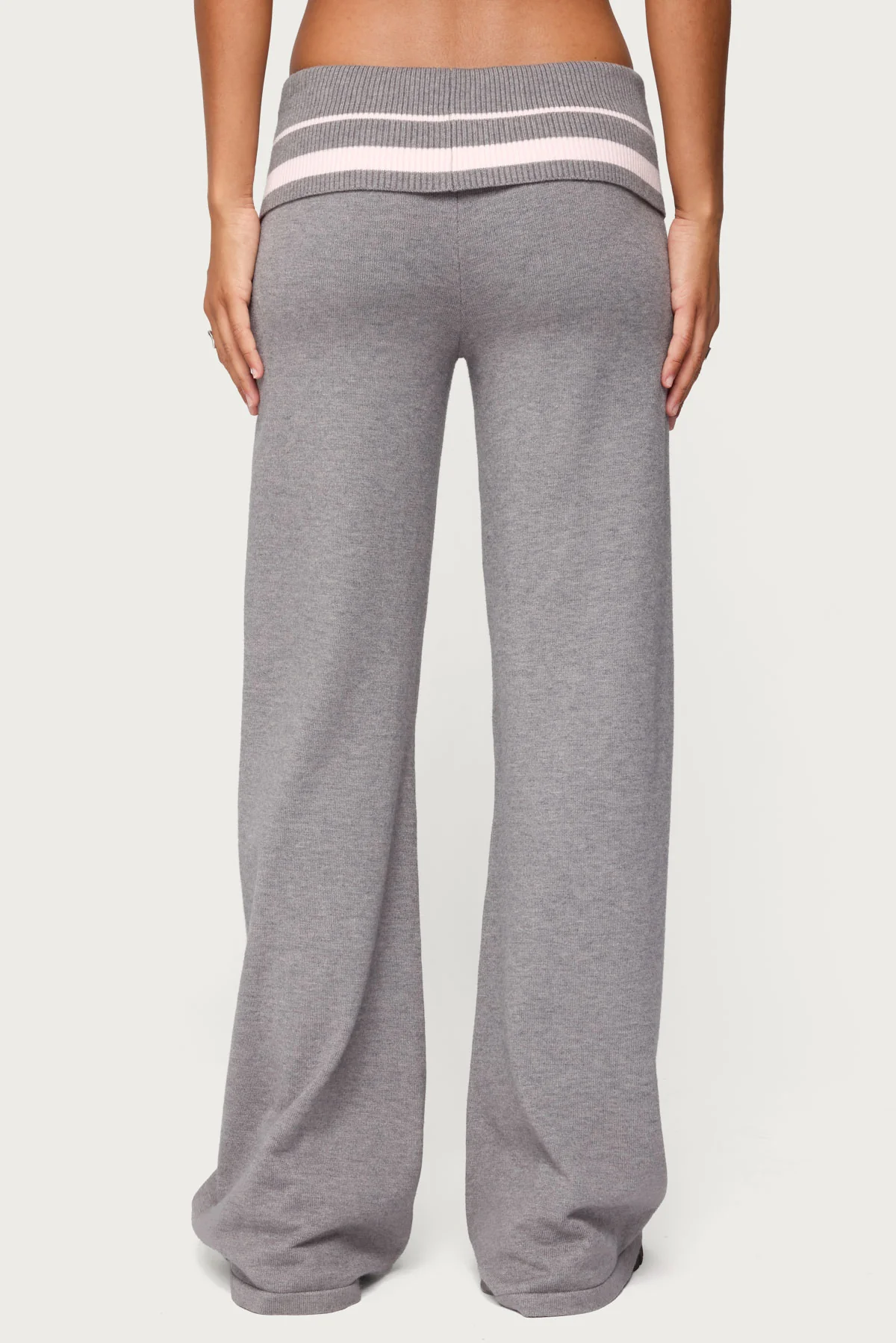 Kaliya Stripey Foldover Knit Pants - Image 4
