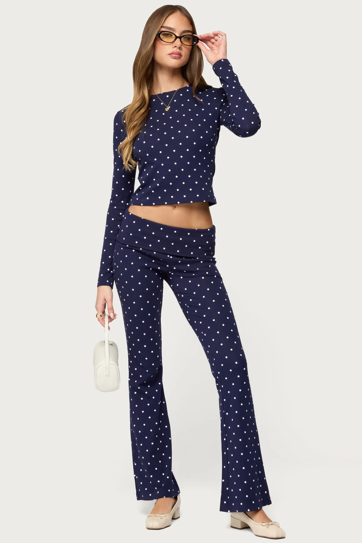 Daliya Polka Dot Long Sleeve Top - Image 3