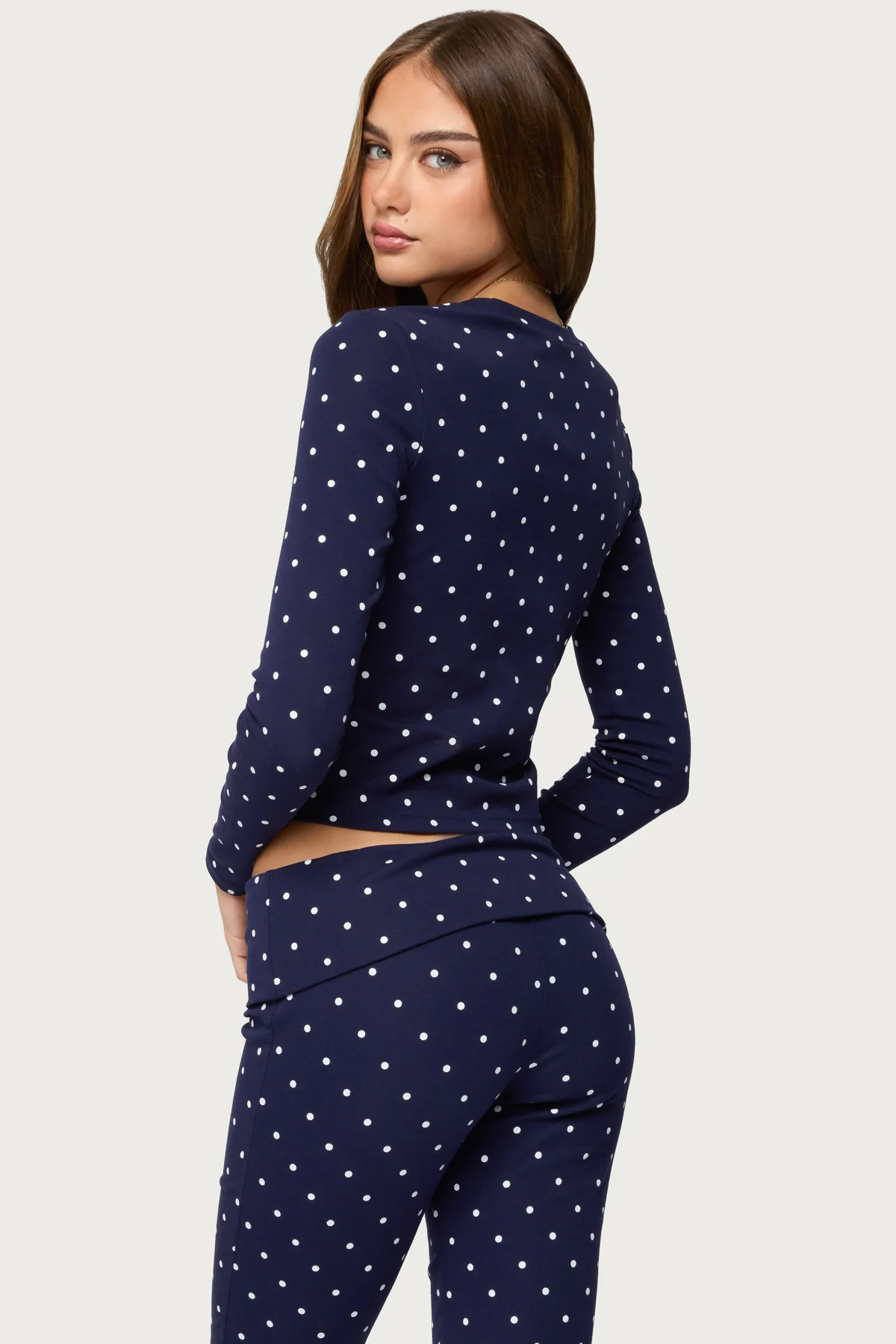Daliya Polka Dot Long Sleeve Top - Image 6