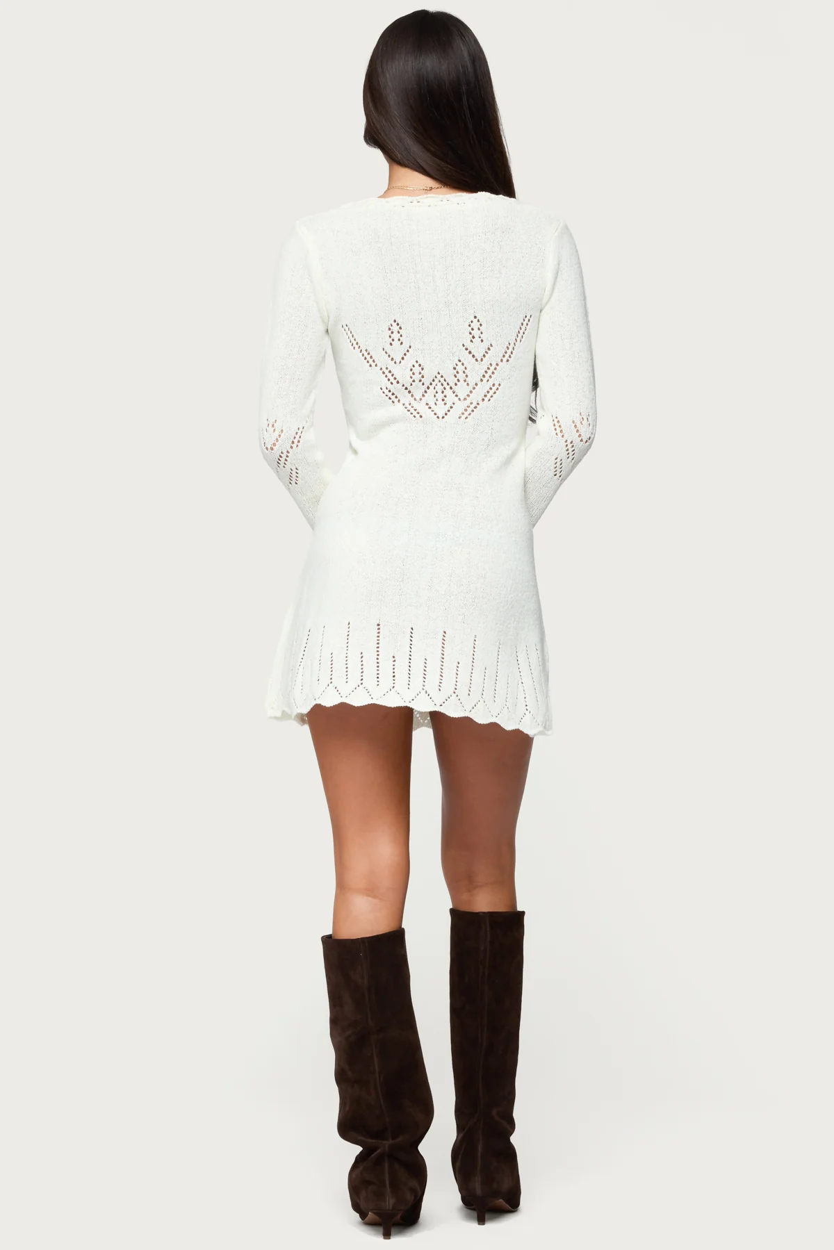 Shaia Pointelle Knit Mini Dress - Image 4