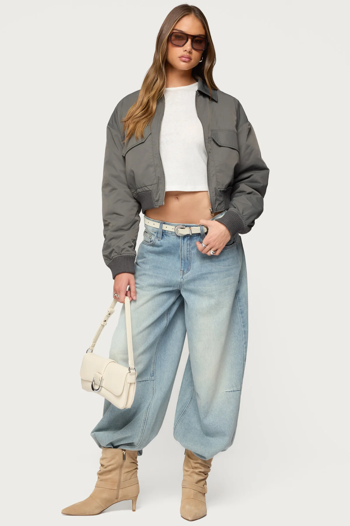 Dolan Ruched Oversized Bomber Jacket - Image 2