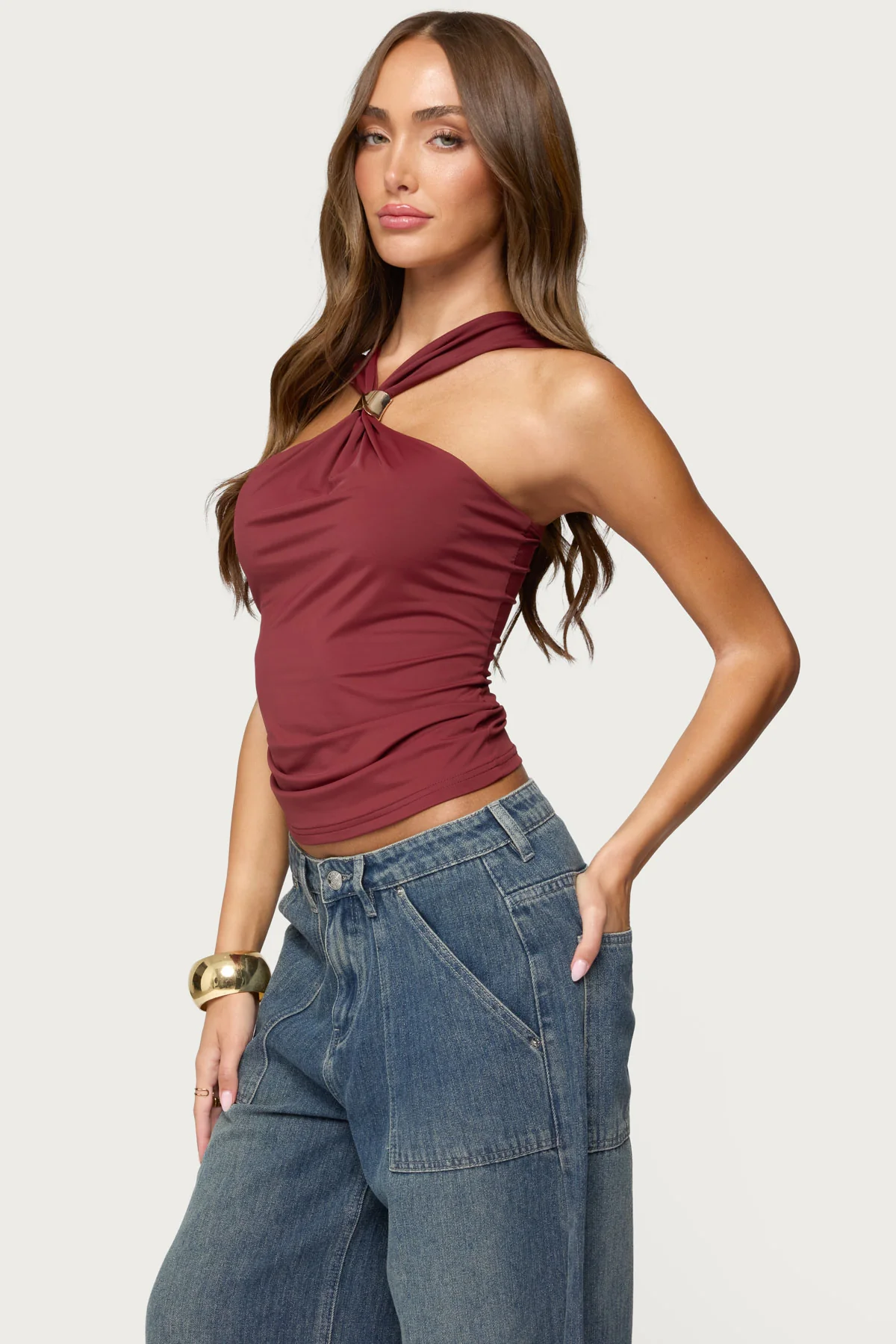 Cielle Wide Strap Gathered Top - Image 3