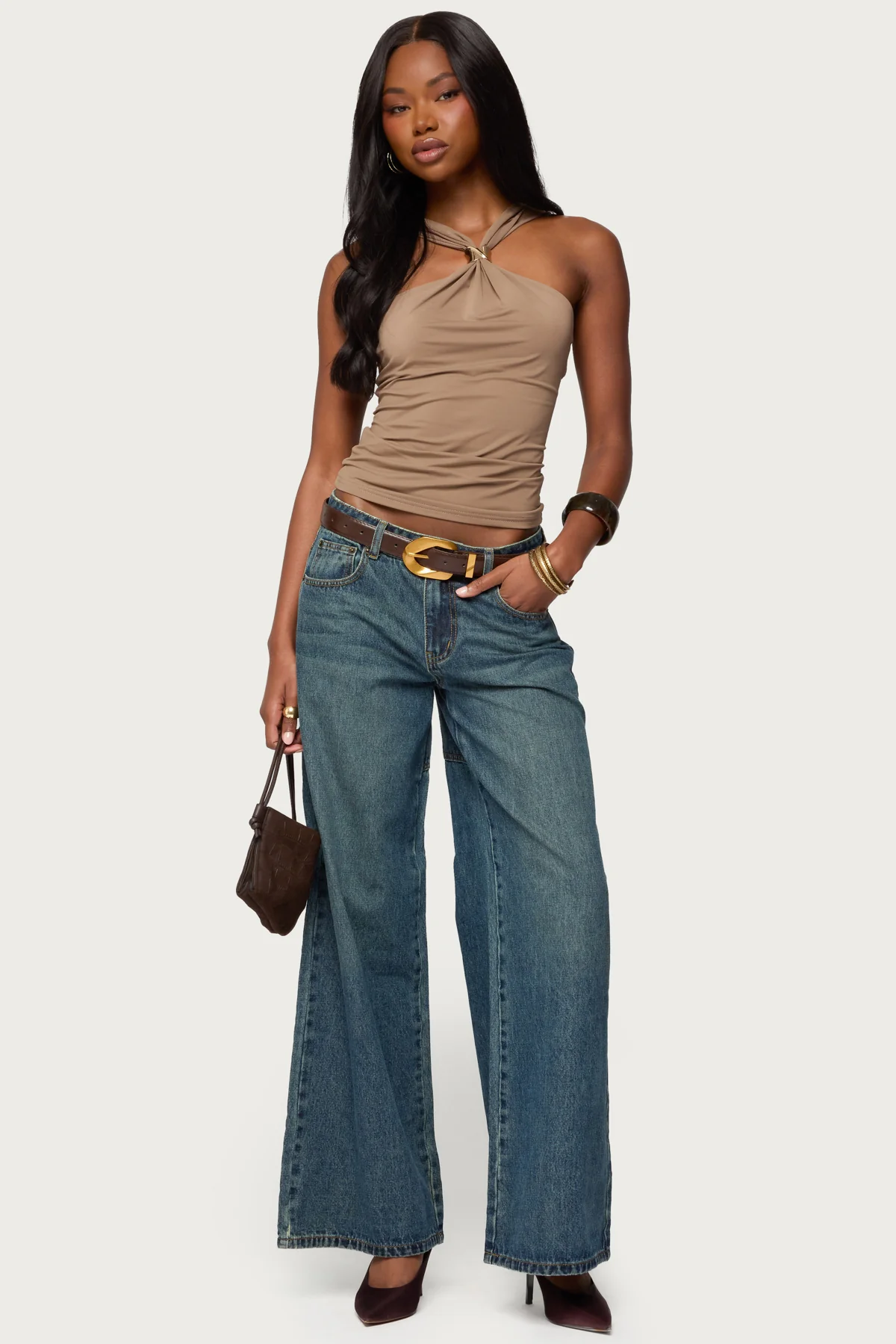 Cielle Wide Strap Gathered Top - Image 2