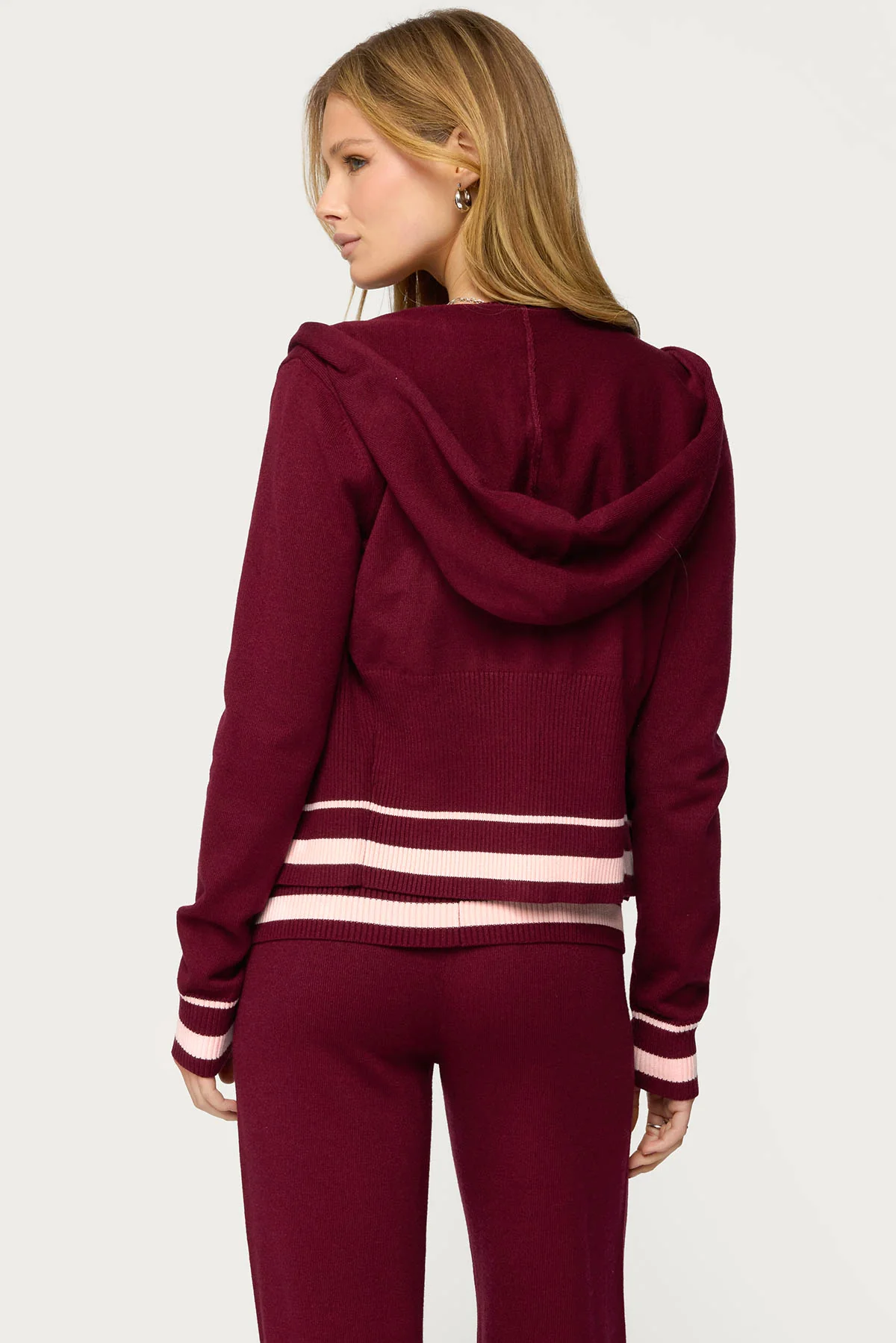 Kaliya Stripey Knit Zip Up Hoodie - Image 5