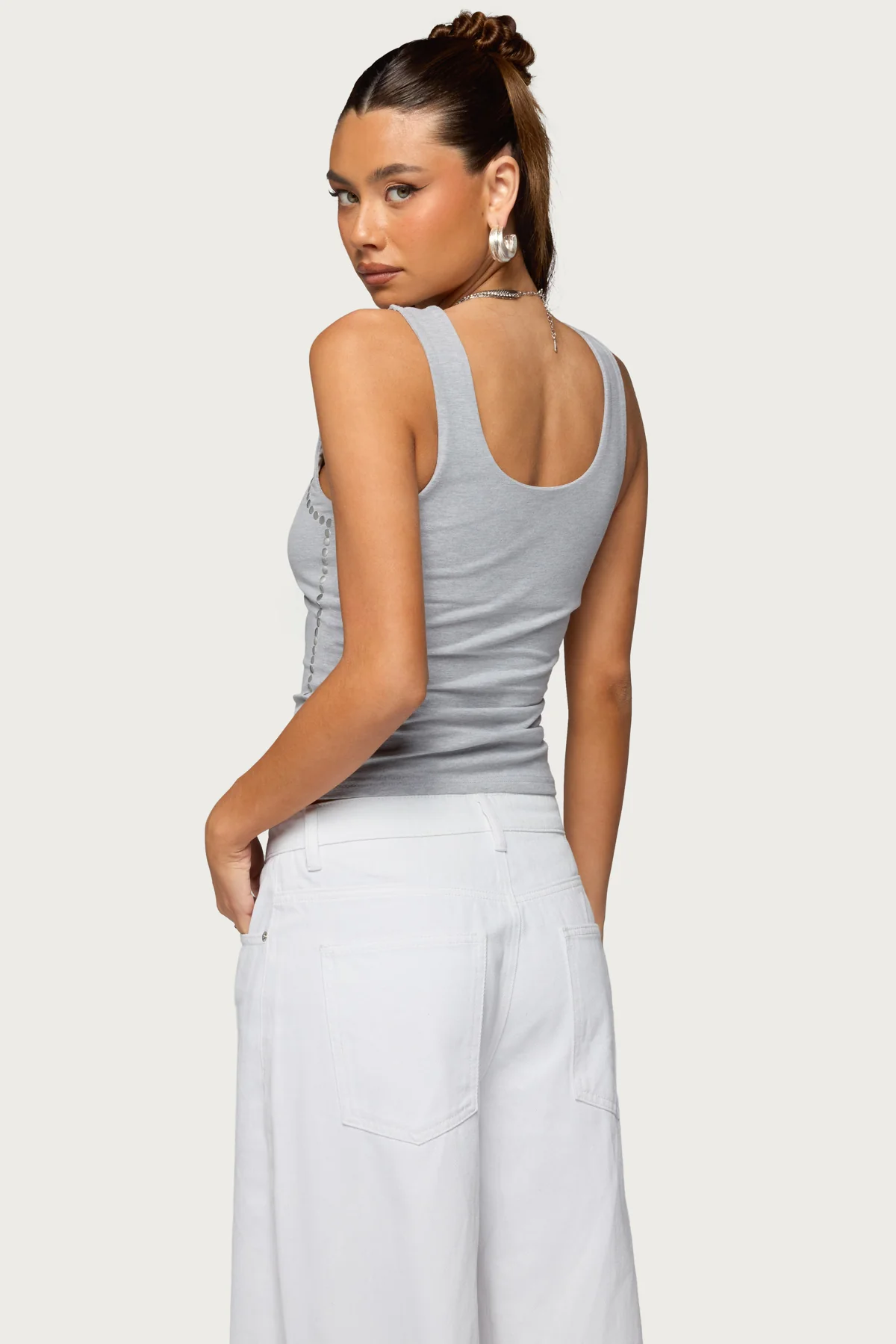 Studded Built In Bra Tank Top - Image 5