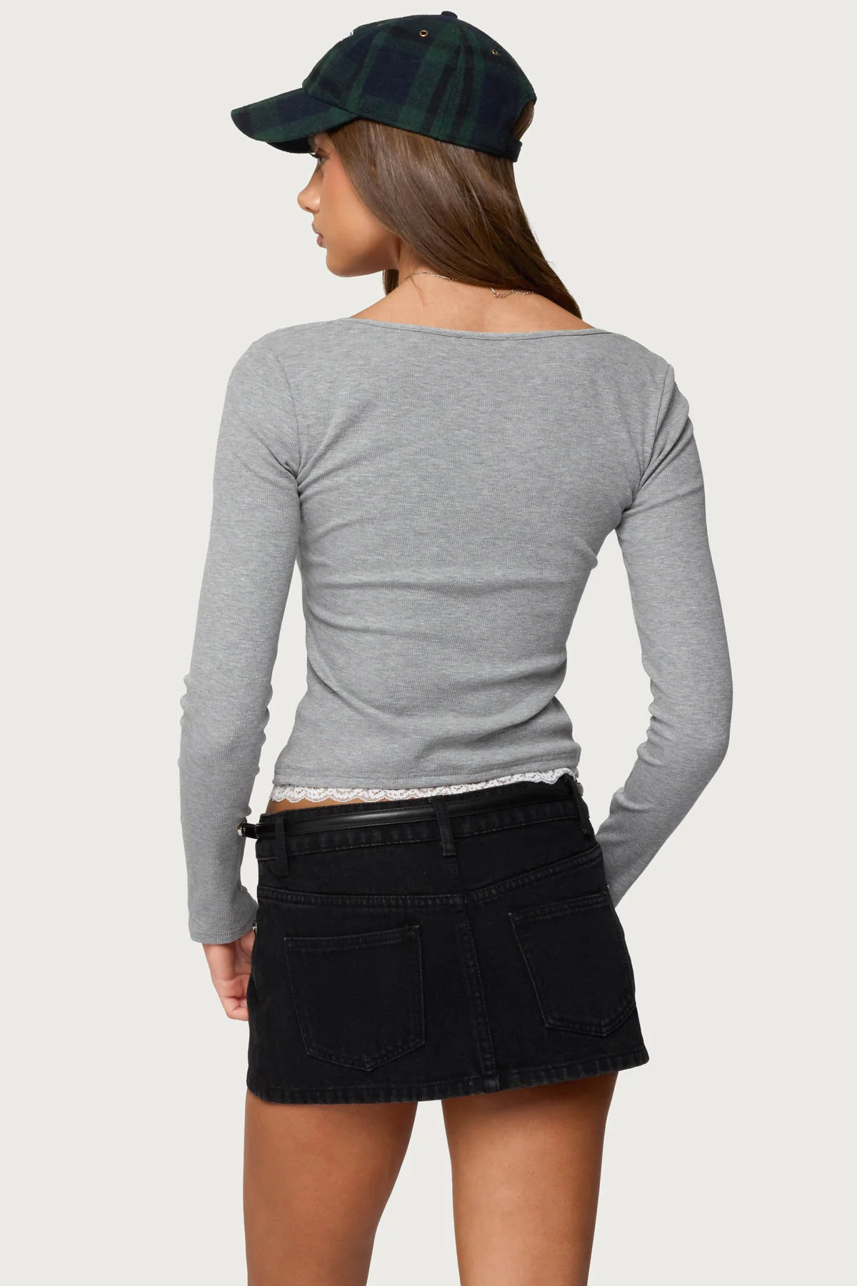 Joana Layered Lacey Henley Top - Image 5