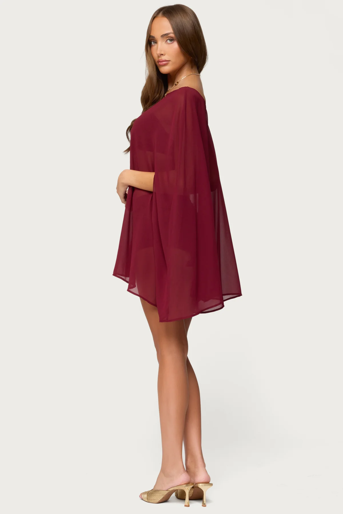 Mckenzie Sheer Chiffon Poncho - Image 5