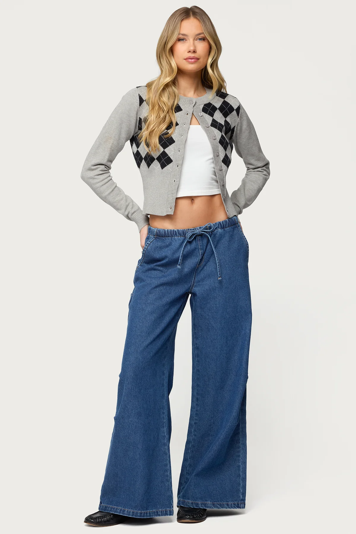 Vicky Tie Waist Low Rise Baggy Jeans - Image 5