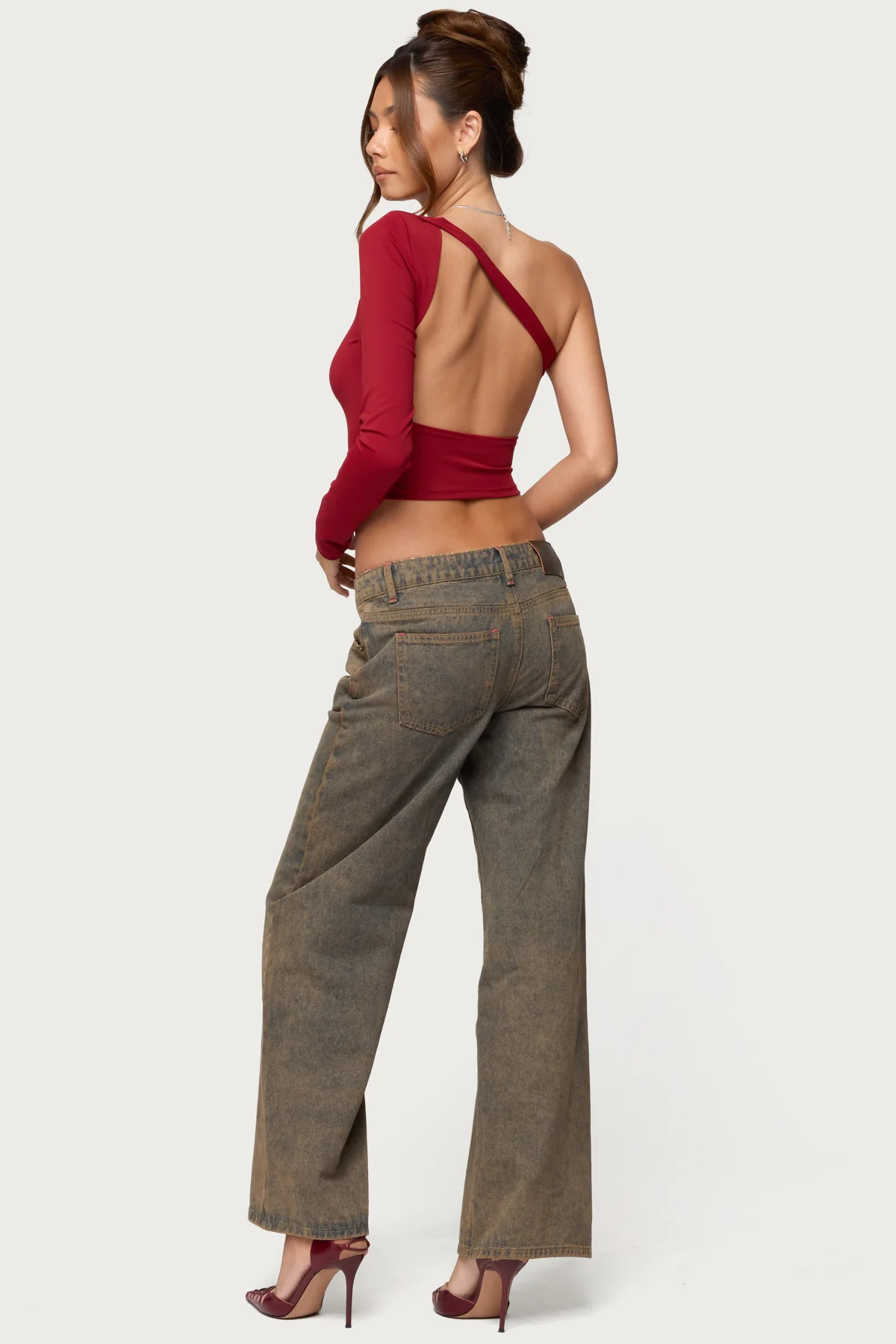 Mila Asymmetric Backless One Shoulder Top - Image 5