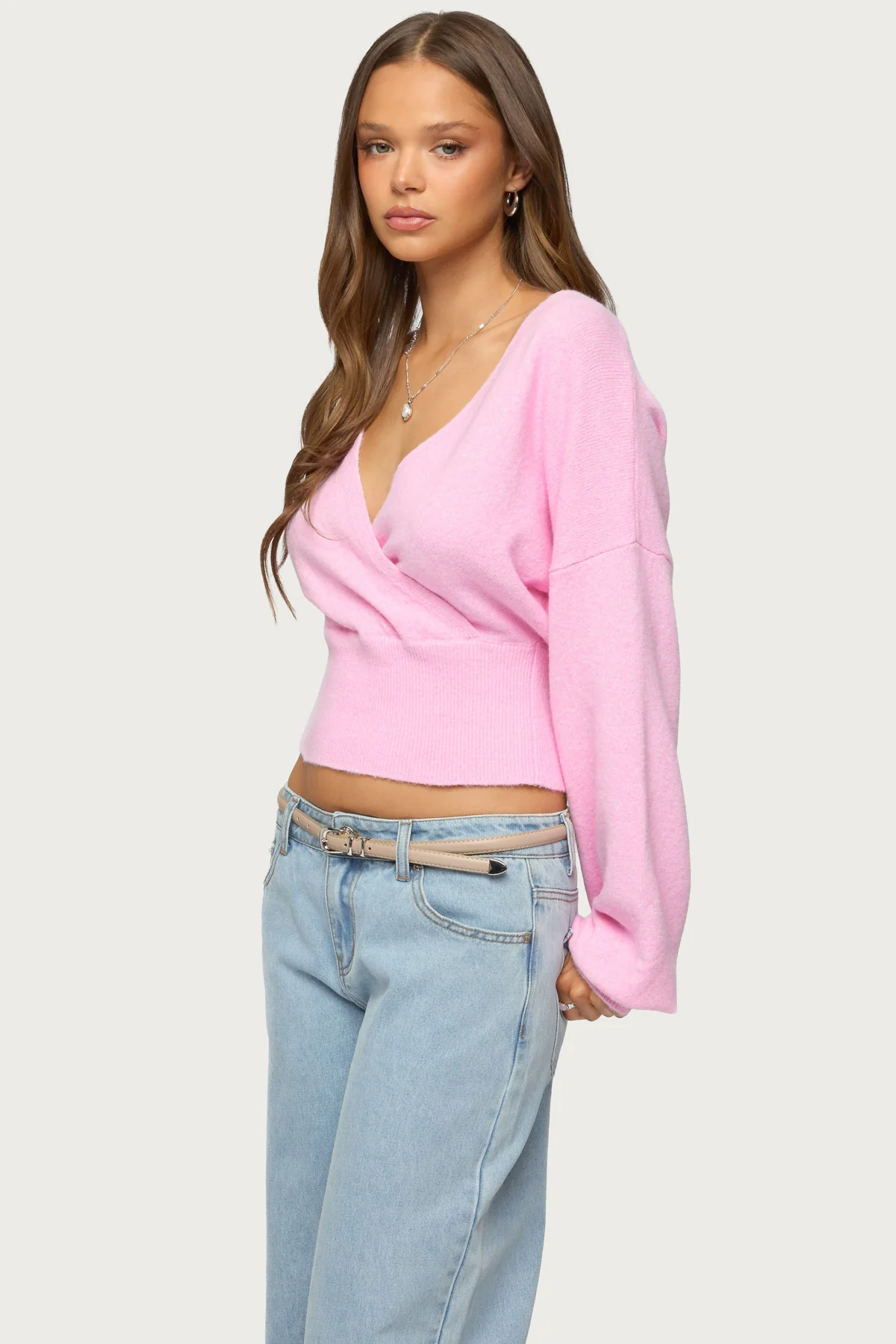 Lillia V Neck Wrap Sweater - Image 3