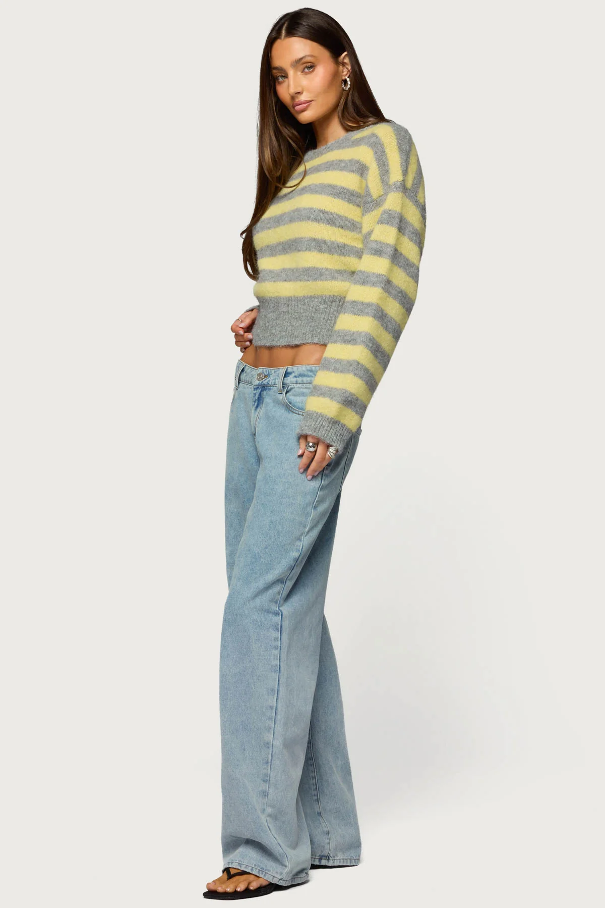Penelope Fuzzy Striped Sweater - Image 5