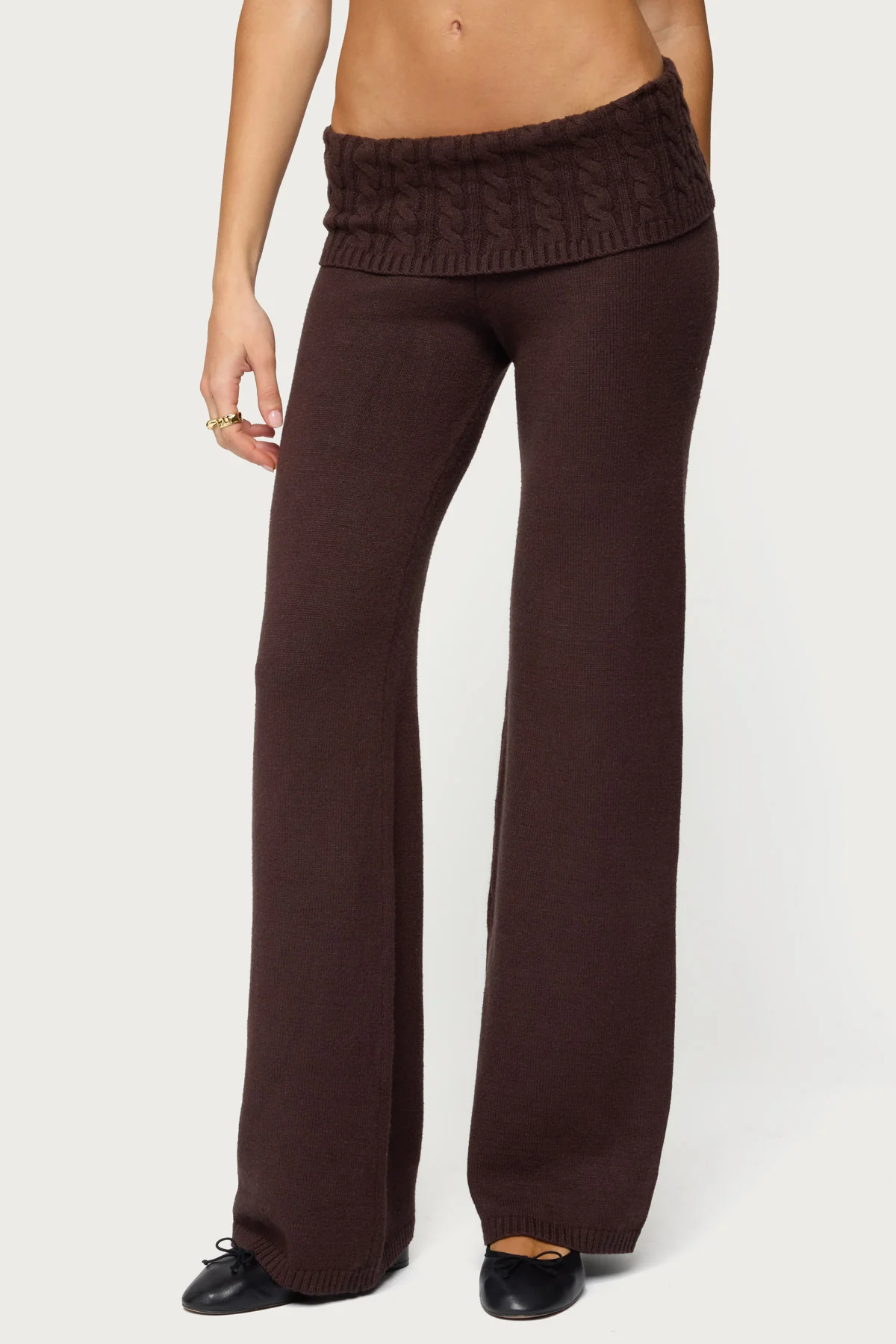 Lula Cable Knit Foldover Pants - Image 2