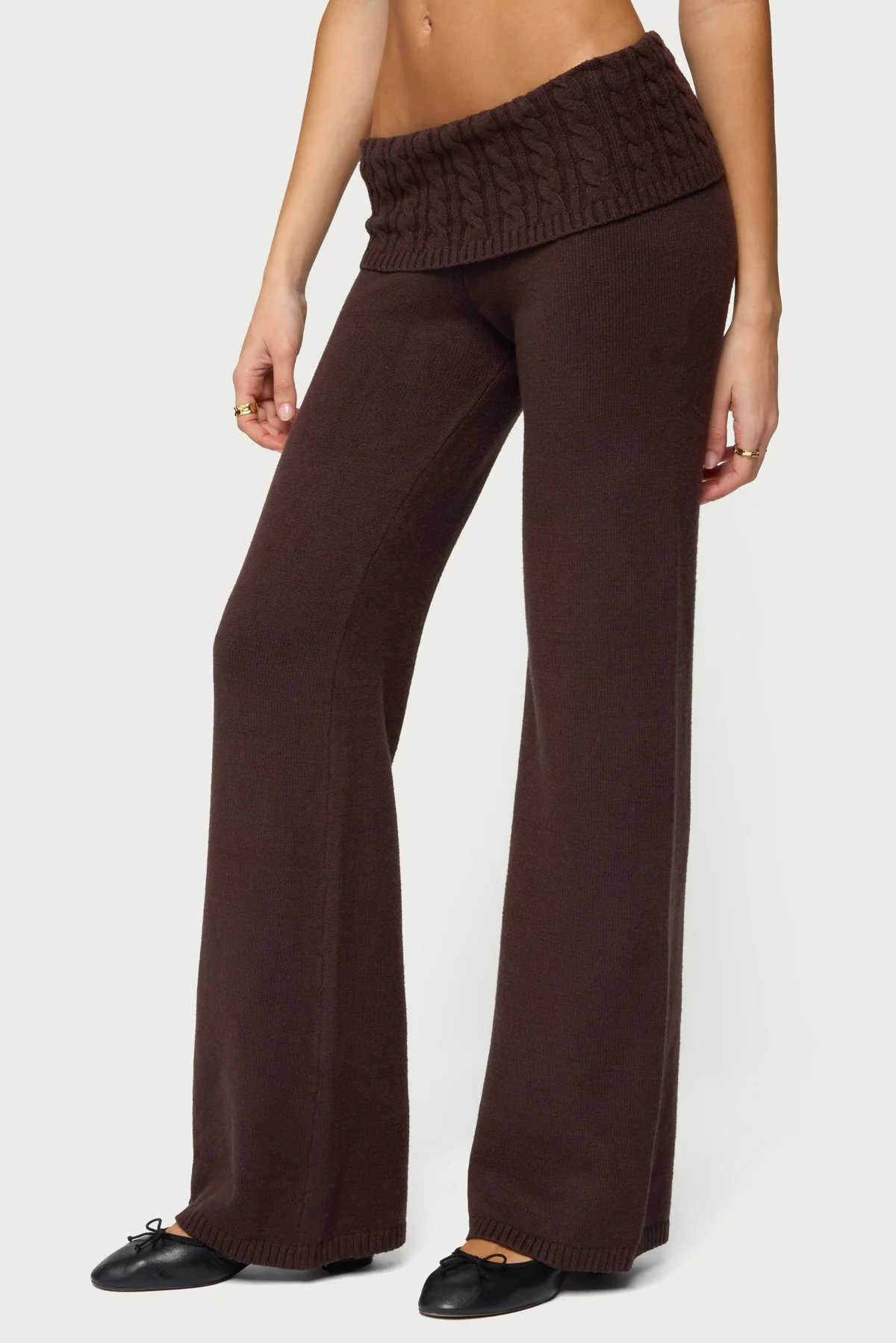 Lula Cable Knit Foldover Pants - Image 3