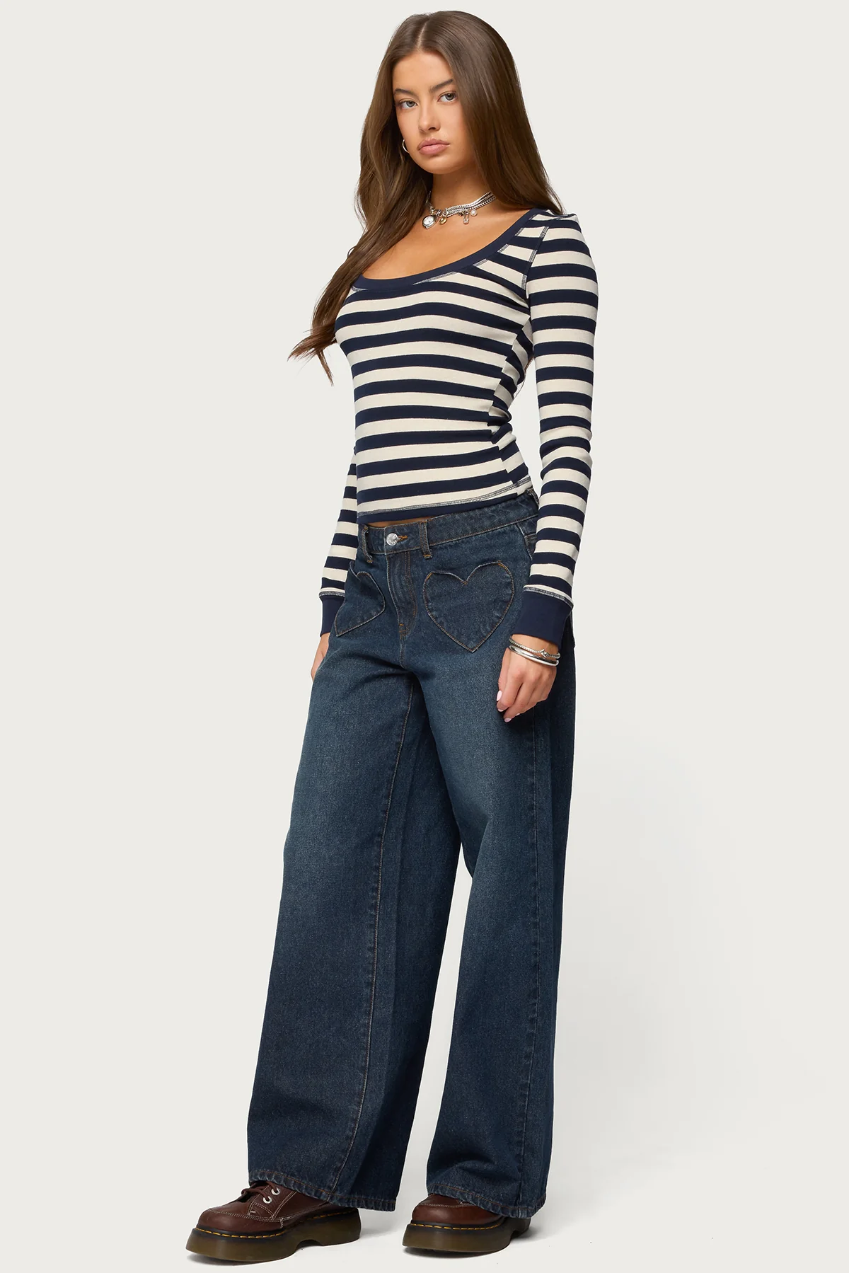 Heart Pockets Low Rise Baggy Jeans - Image 5