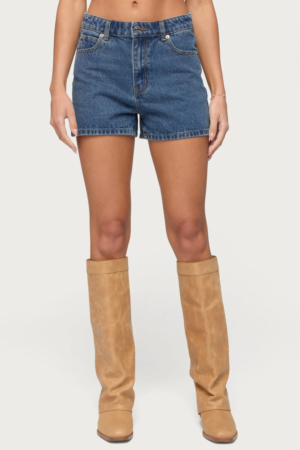 Milena High Rise Denim Shorts - Image 2