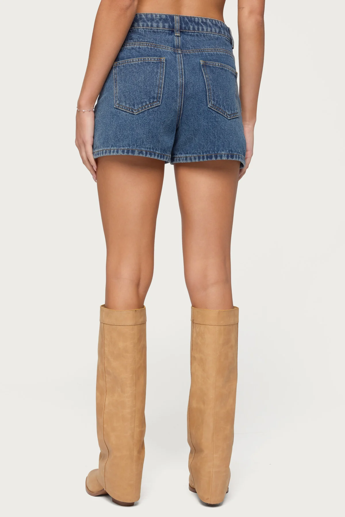 Milena High Rise Denim Shorts - Image 4