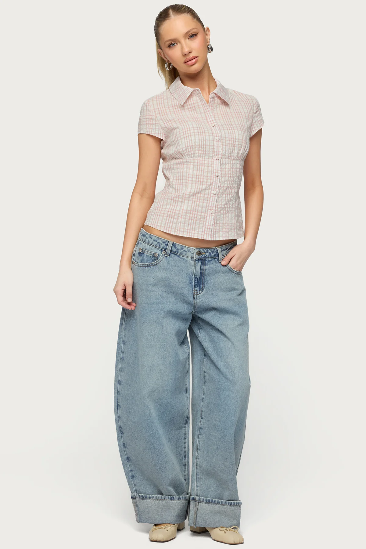 Petite Kella Low Rise Baggy Jeans - Image 5