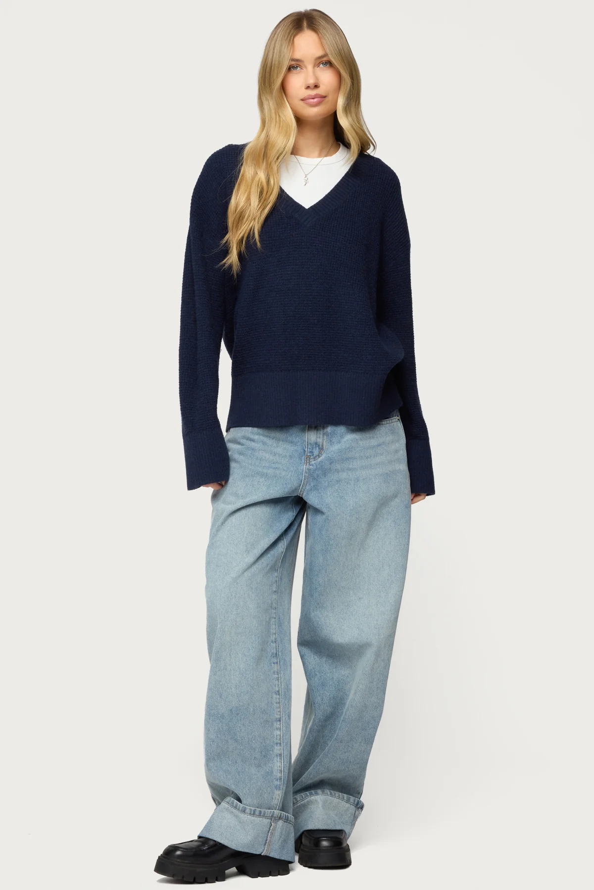 Bluebell Oversized Waffle Knit Sweater - Image 5