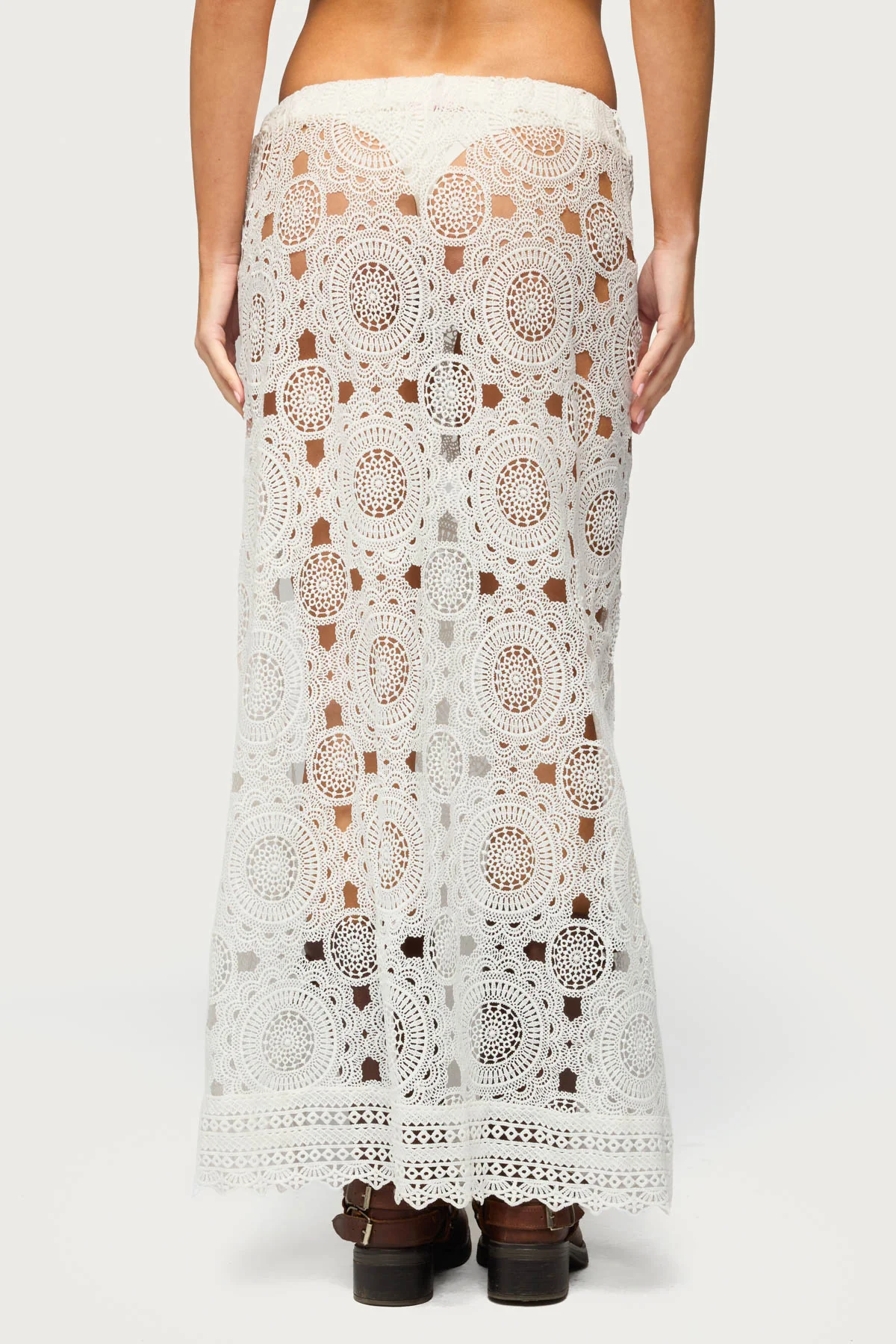 Milana Slit Sheer Lace Maxi Skirt - Image 5