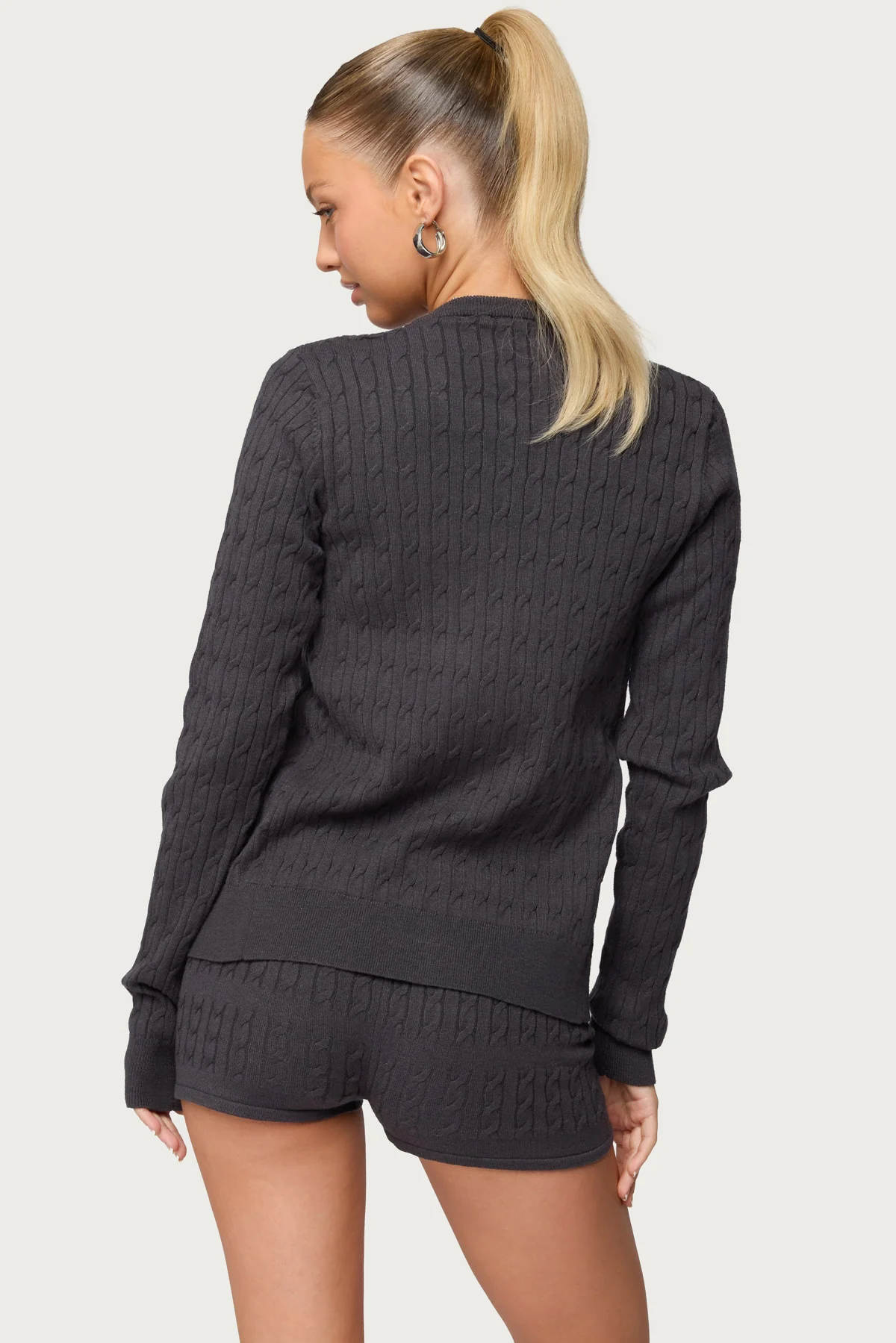Nella Cable Knit Button Up Cardigan - Image 4