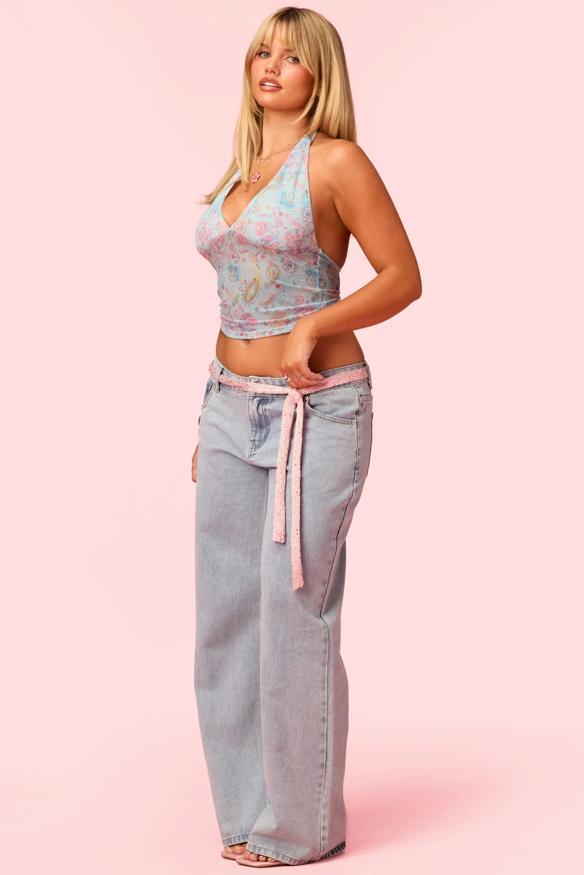 Barbie™ Fever Paisley Mesh Halter Top - Image 4