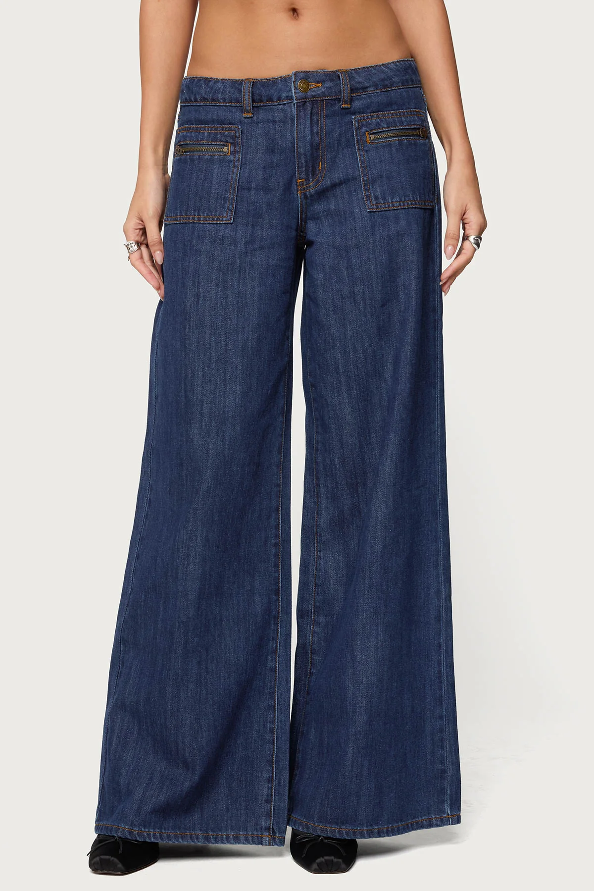 Jimena Low Rise Wide Leg Jeans - Image 2
