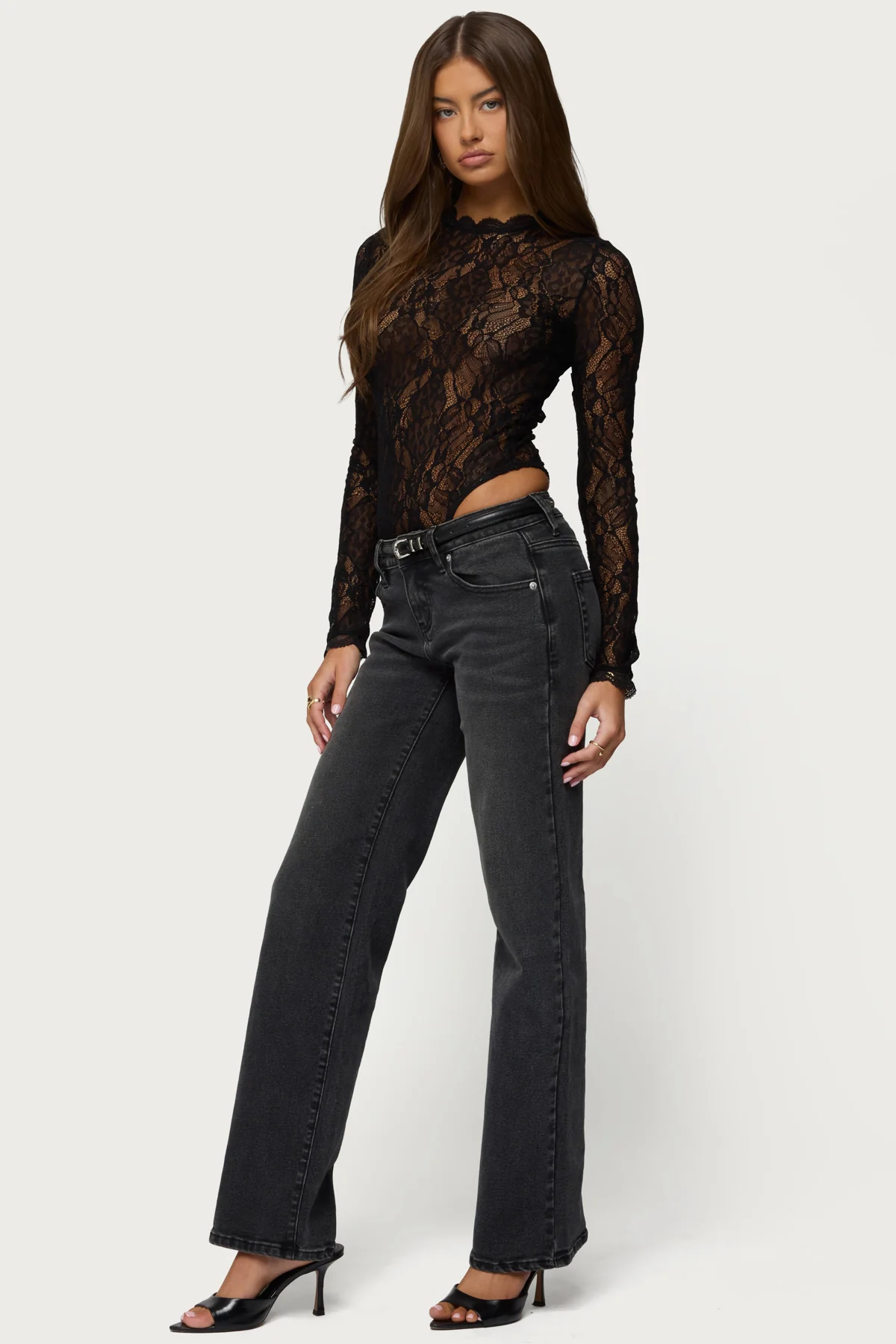 Rosalinda Sheer Lace Bodysuit - Image 4