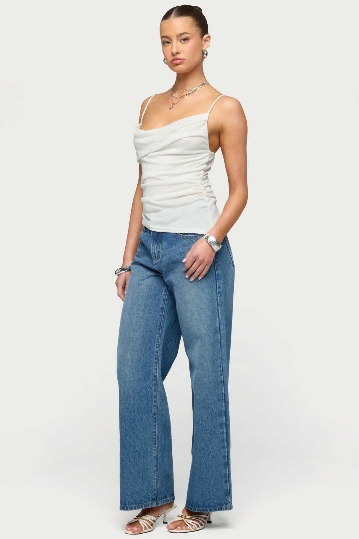 Asymmetric Cowl Neck Tank Top - Image 4