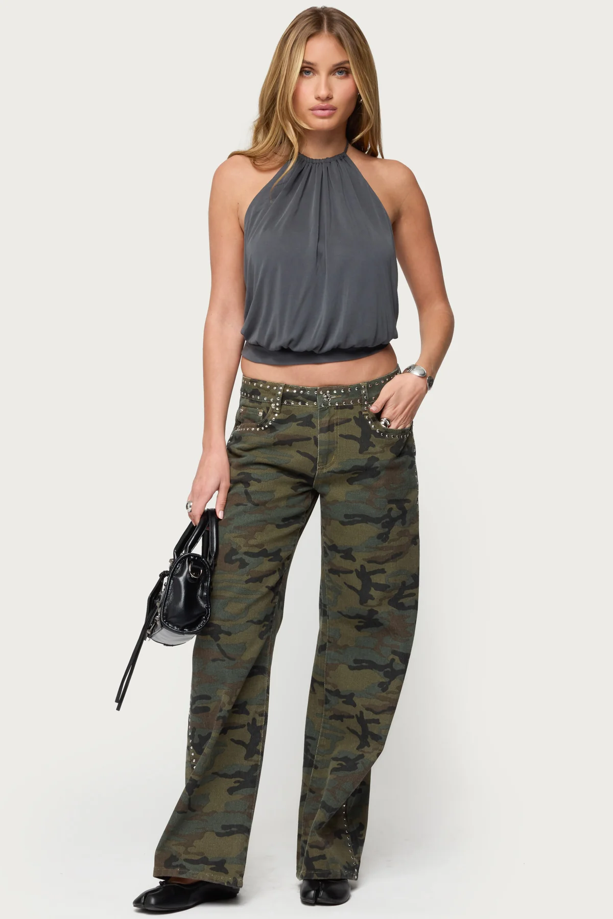 Kammy Draped Backless Halter Top - Image 2