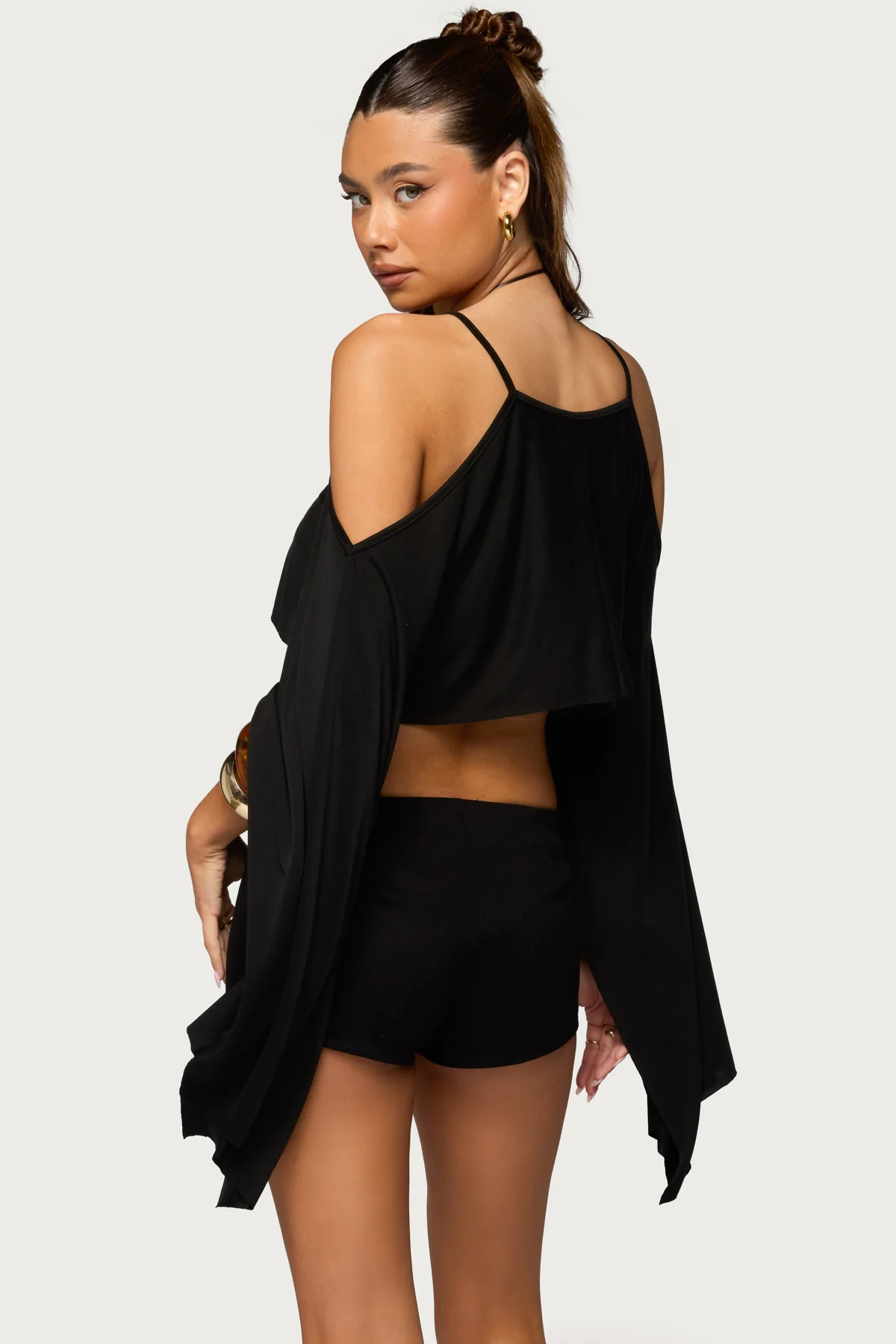Ivanna Cutout Cape Cropped Top - Image 6