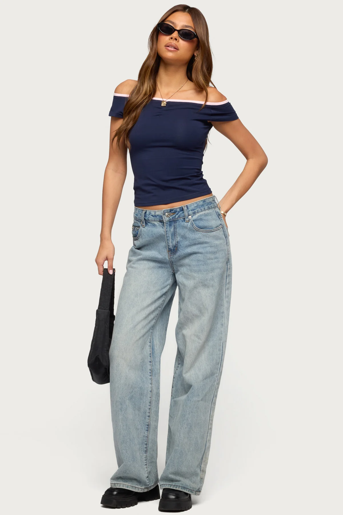 Dellah Contrast Off Shoulder Top - Image 2