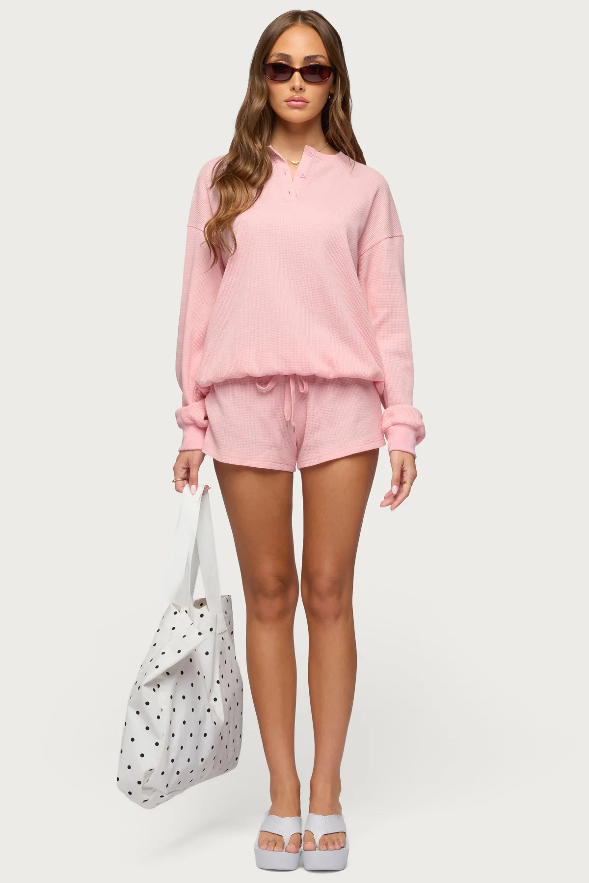 Baila Waffle Henley Top - Image 2