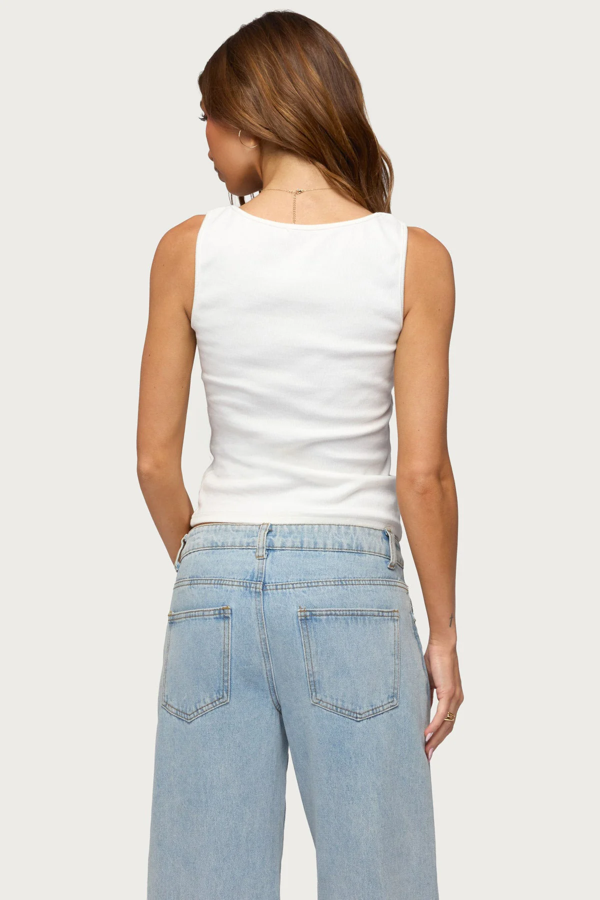 Natash Mixed Button Tank Top - Image 5