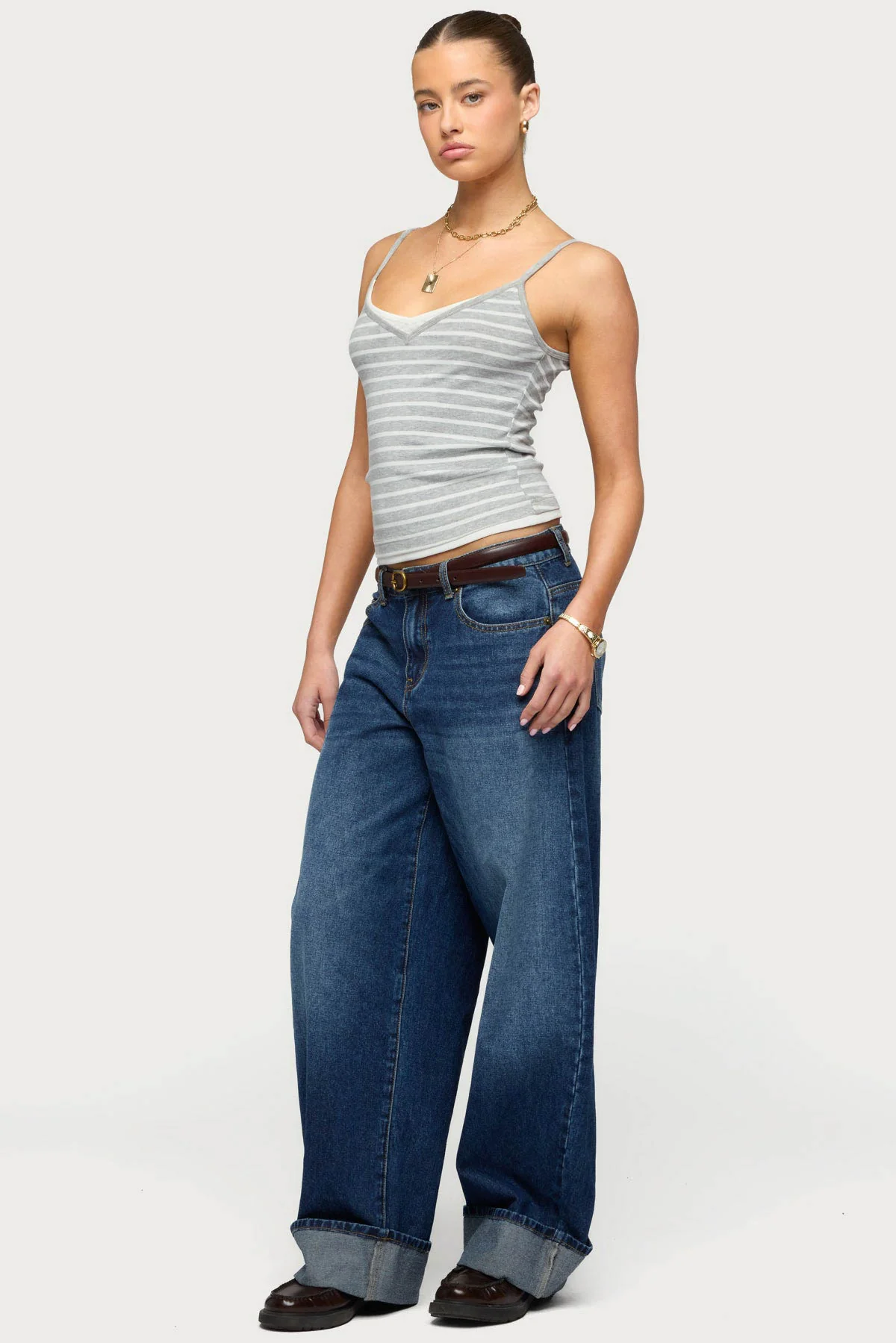 Layered Contrast Striped Tank Top - Image 4