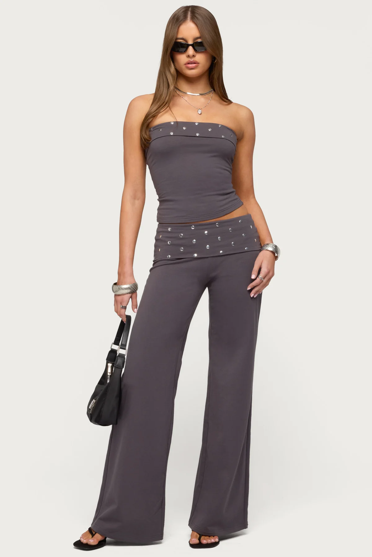 Breanna Studded Foldover Tube Top - Image 2