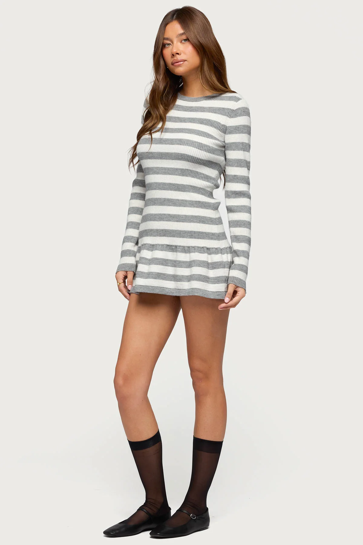 Caisyn Striped Ribbed Knit Mini Dress - Image 2