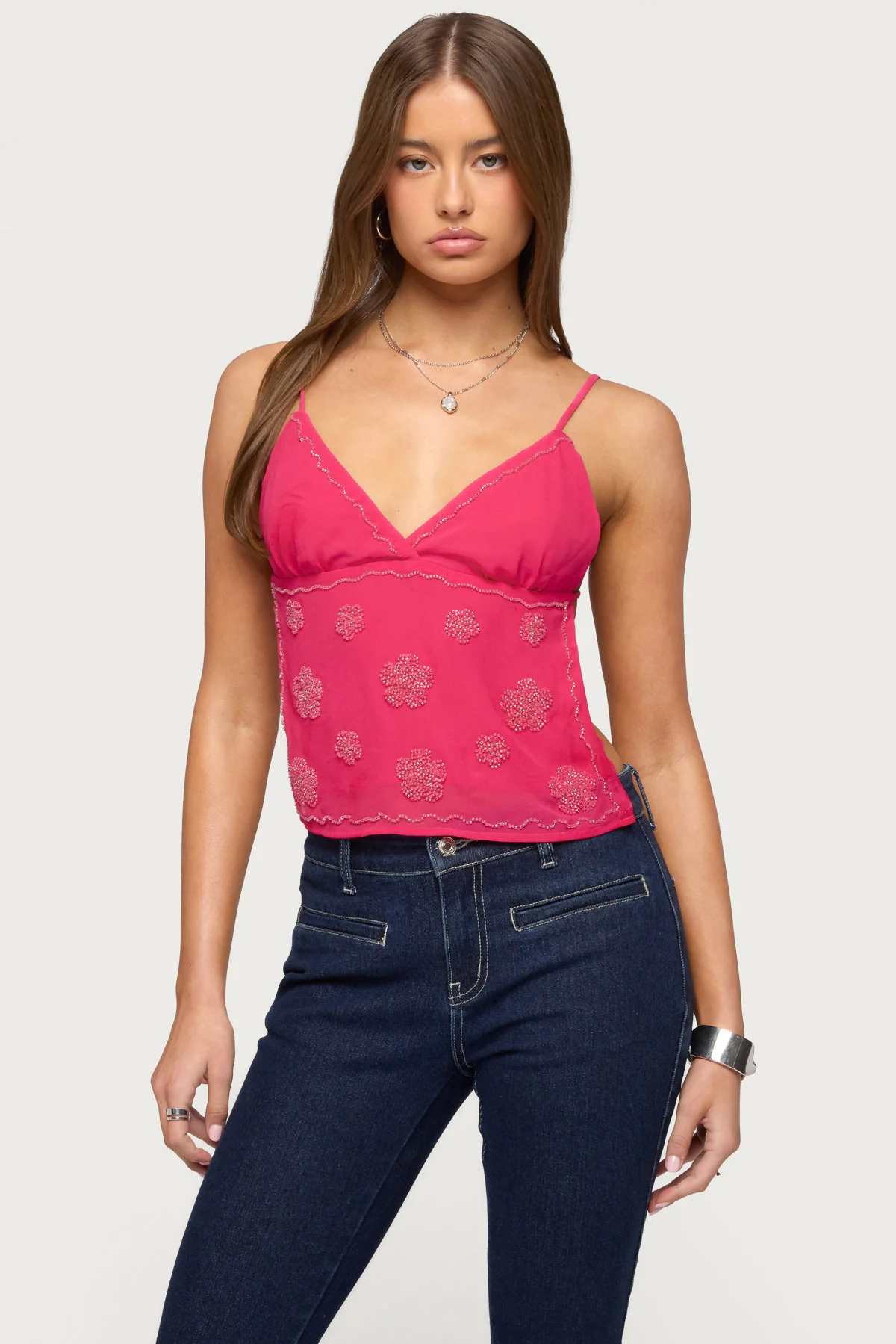 Kazi Backless Floral Bead Top - Image 2