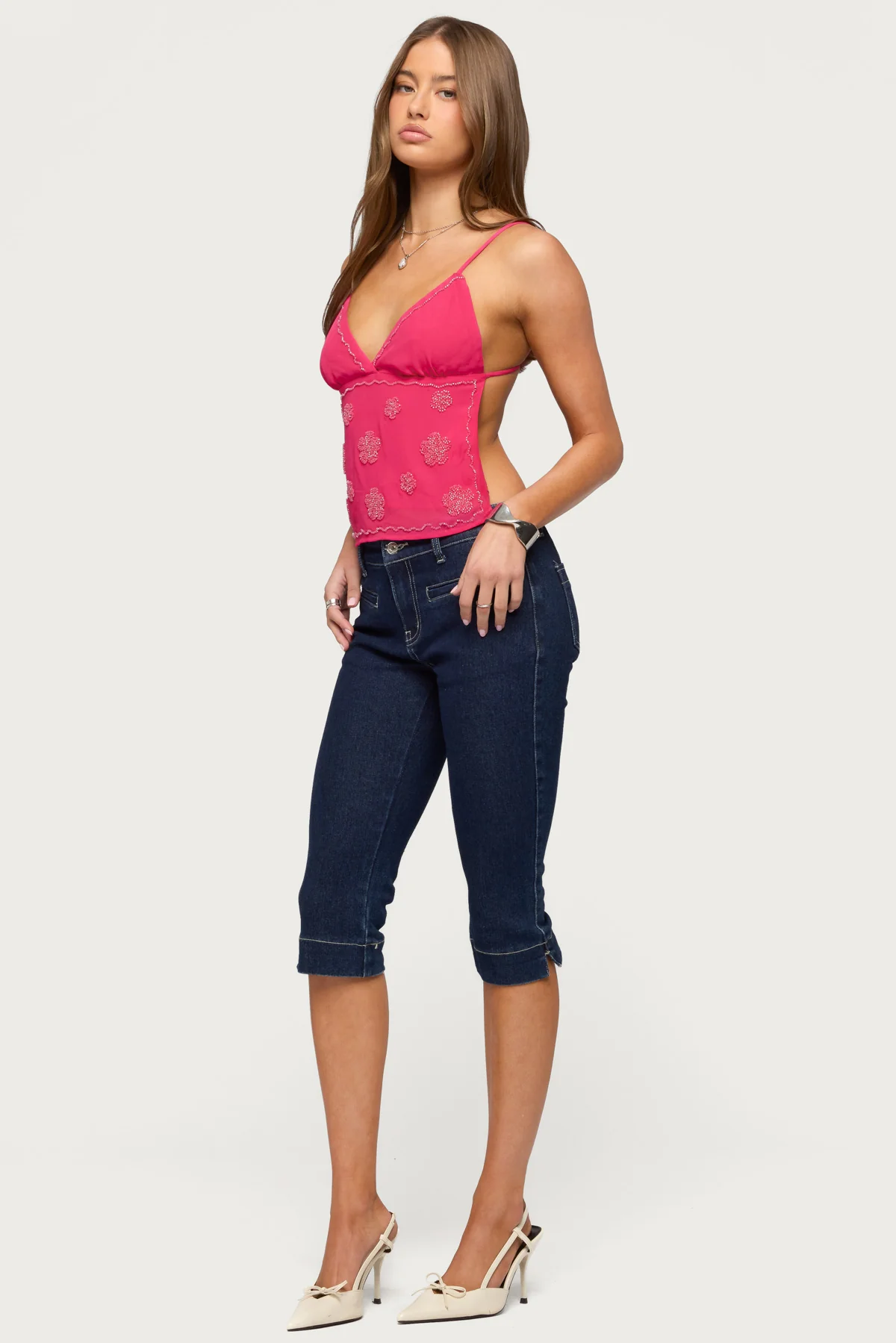 Kazi Backless Floral Bead Top - Image 3
