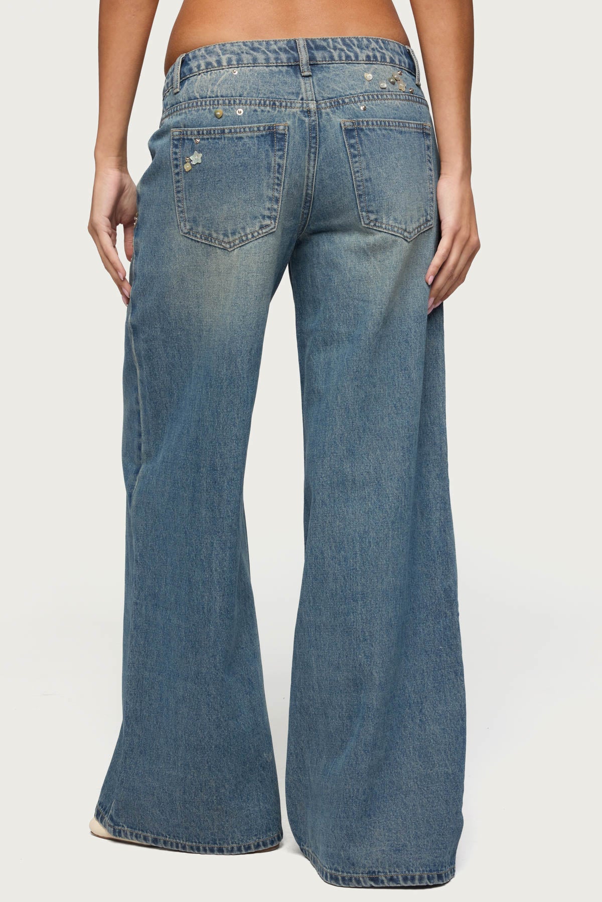Mahlia Button Low Rise Baggy Jeans - Image 4