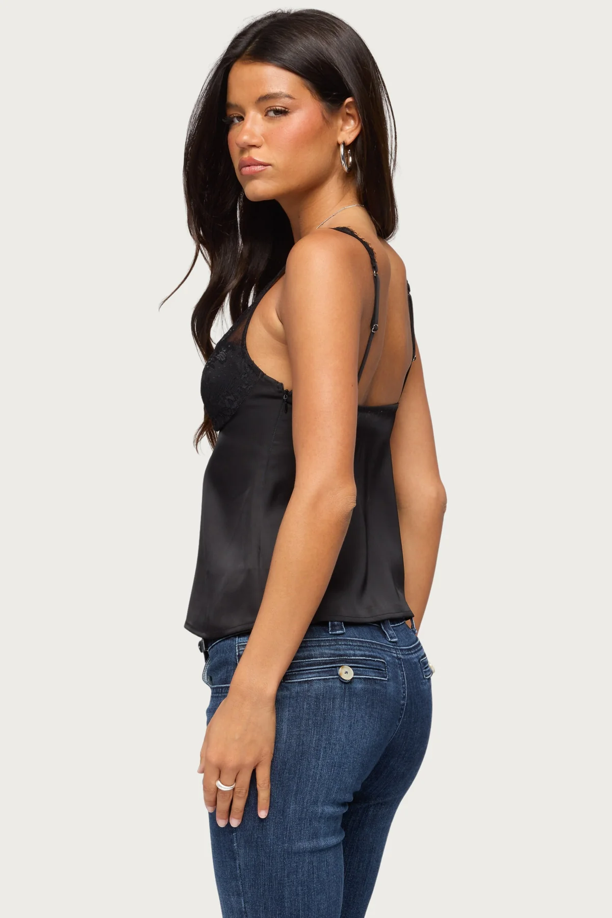 Vikkey Lacey Satin Effect Tank Top - Image 4