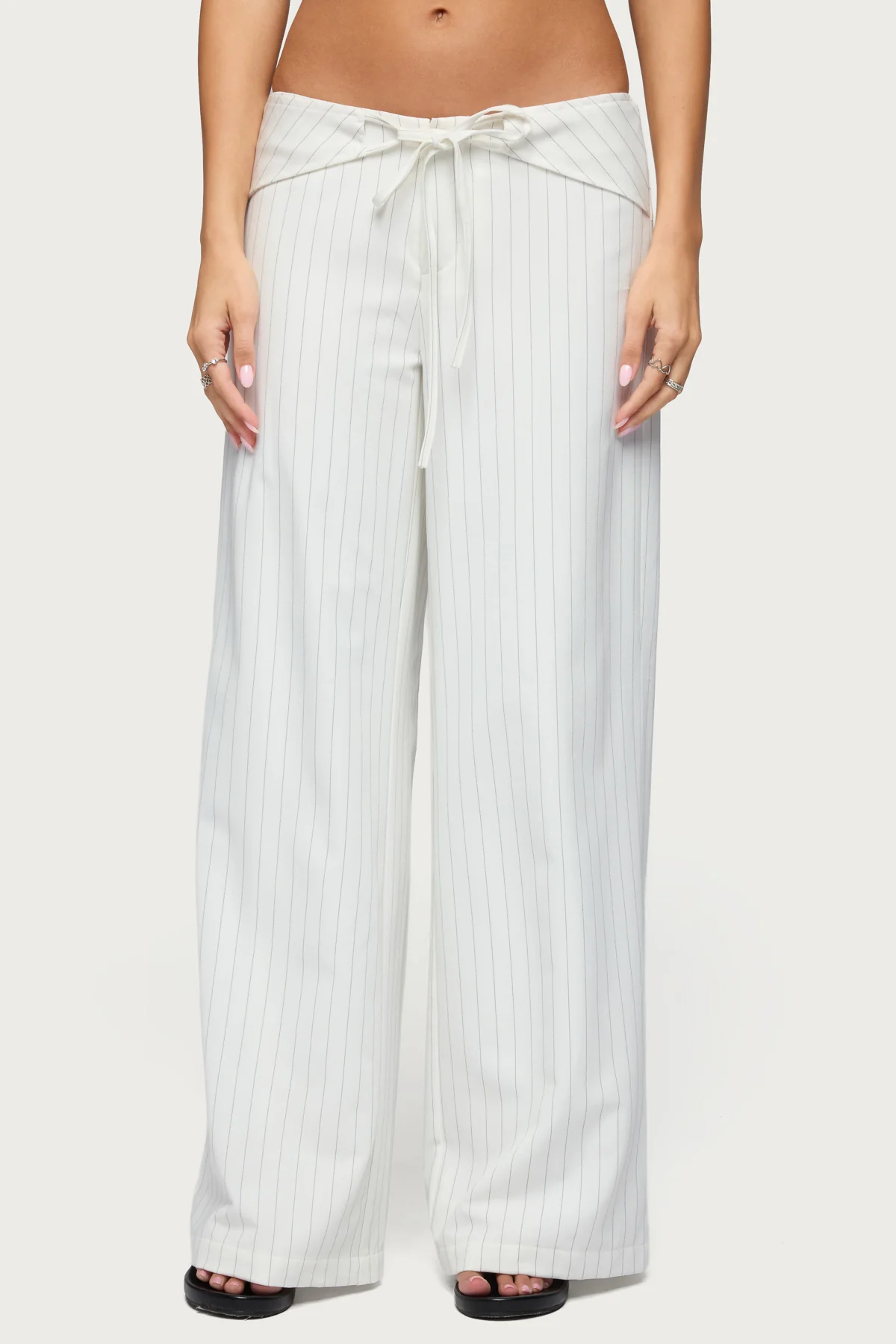 Parker Pinstripe Tie Belt Pants - Image 2