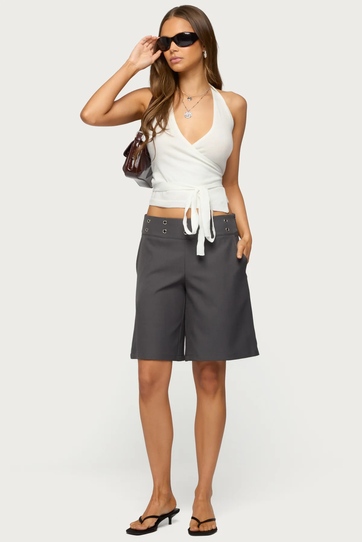 Renee Knit Wrap Halter Top - Image 2