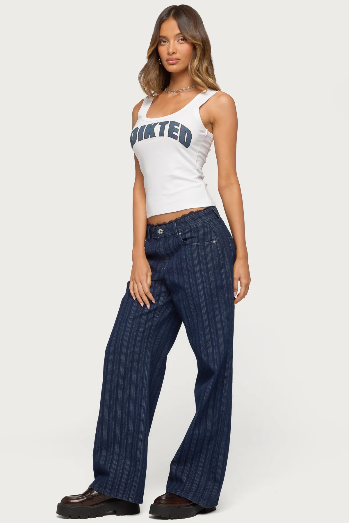 Edikted Girly Ribbed Tank Top - Image 4