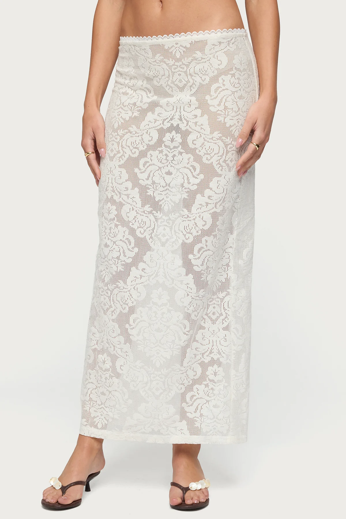 Violette Sheer Lace Maxi Skirt - Image 2