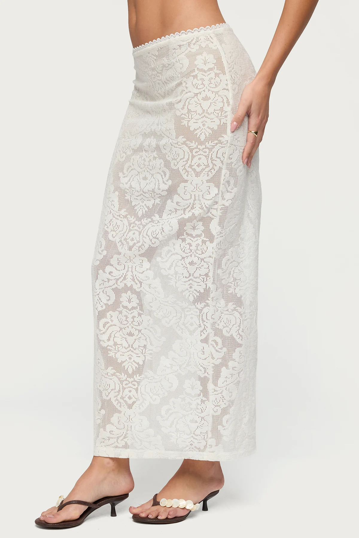 Violette Sheer Lace Maxi Skirt - Image 4