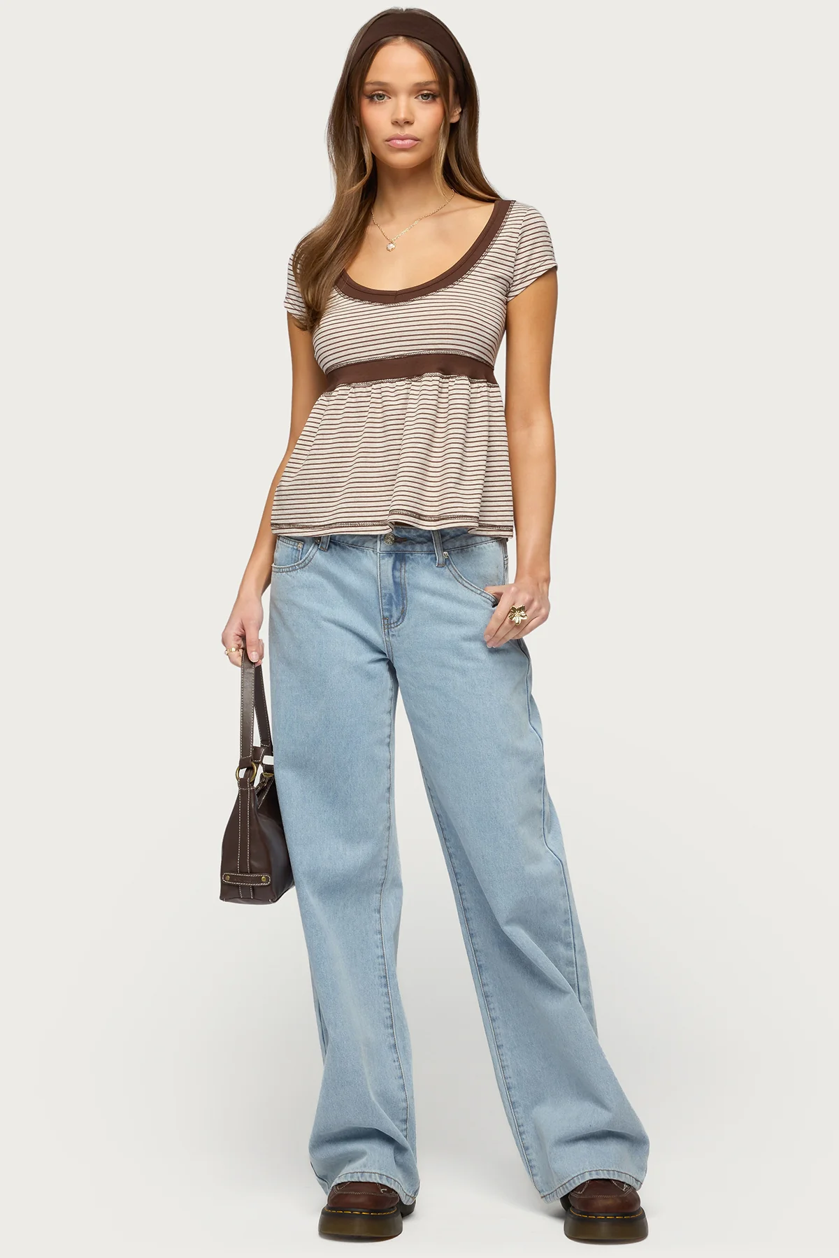 Sady Contrast Striped Babydoll Top - Image 2