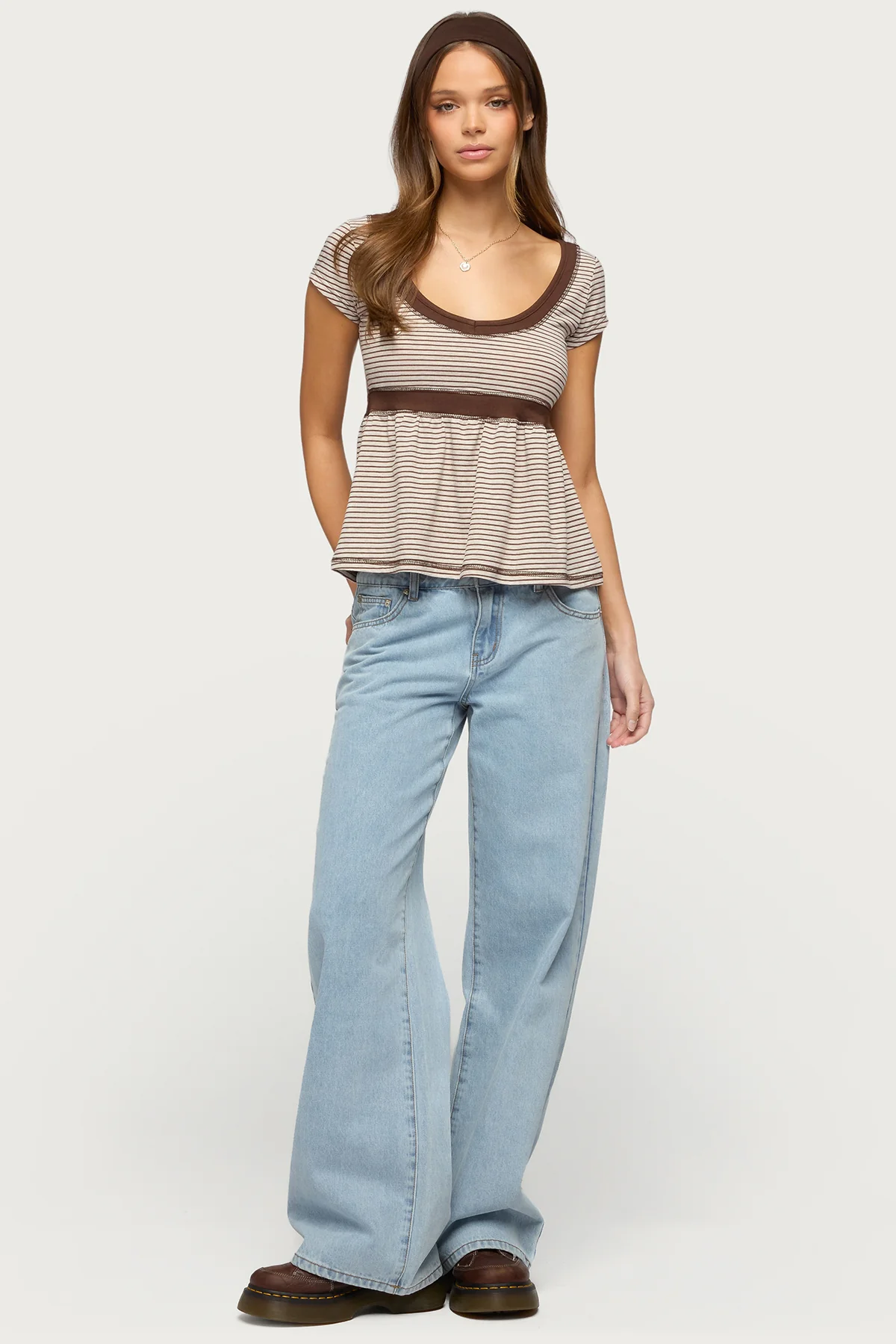 Sady Contrast Striped Babydoll Top - Image 5