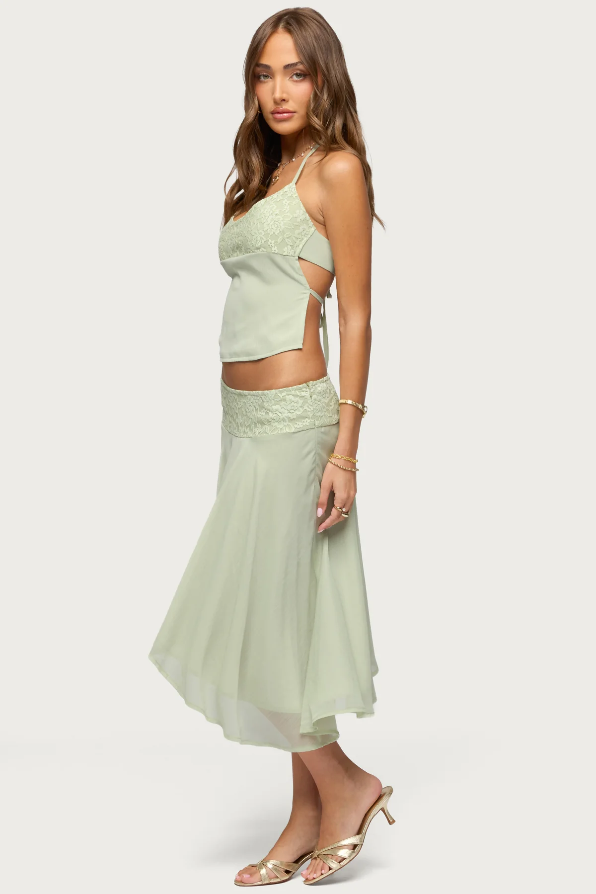 Evia Lacey Backless Halter Top - Image 4